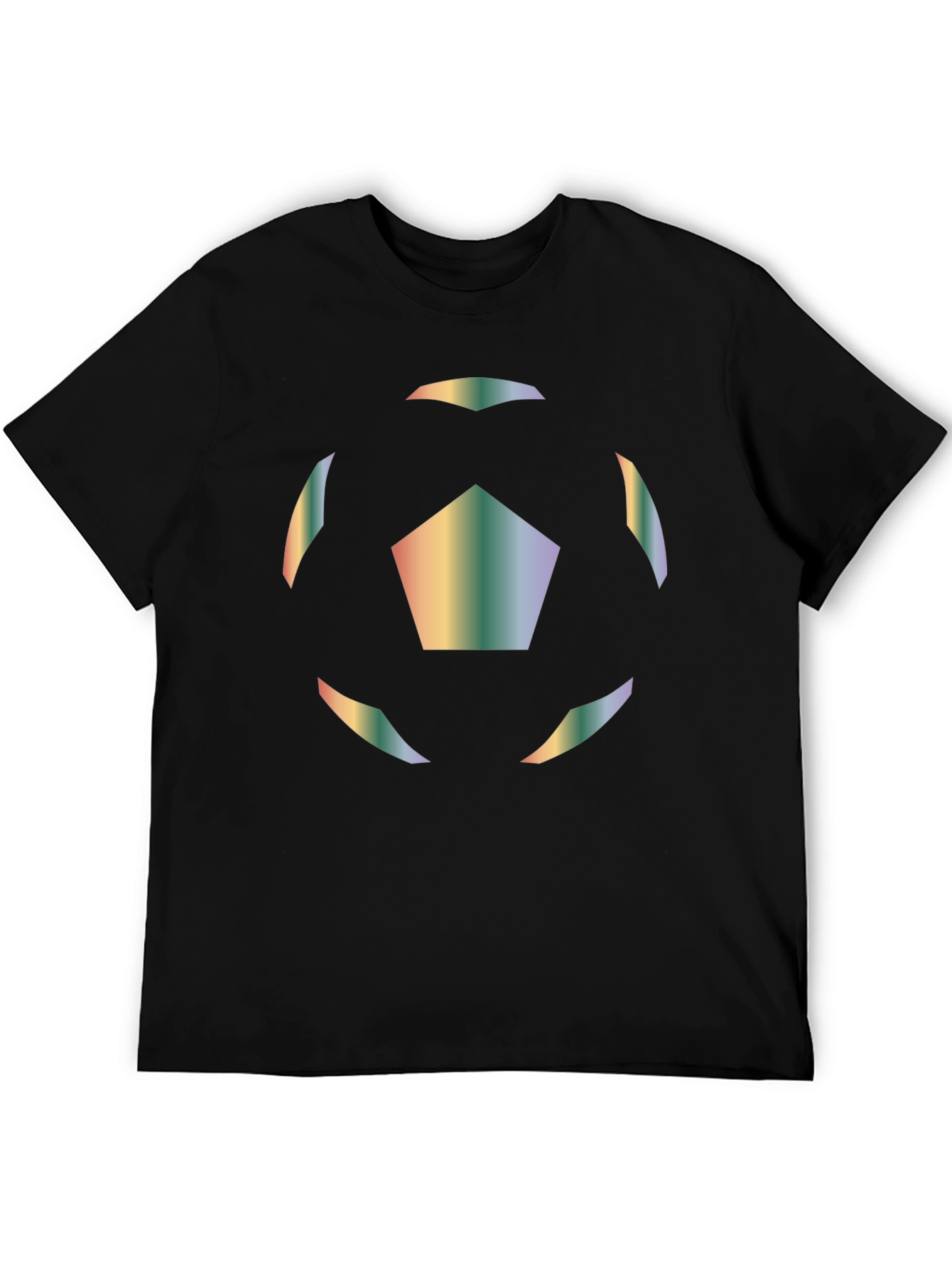Rainbow Soccer Ball Graphic T-Shirt