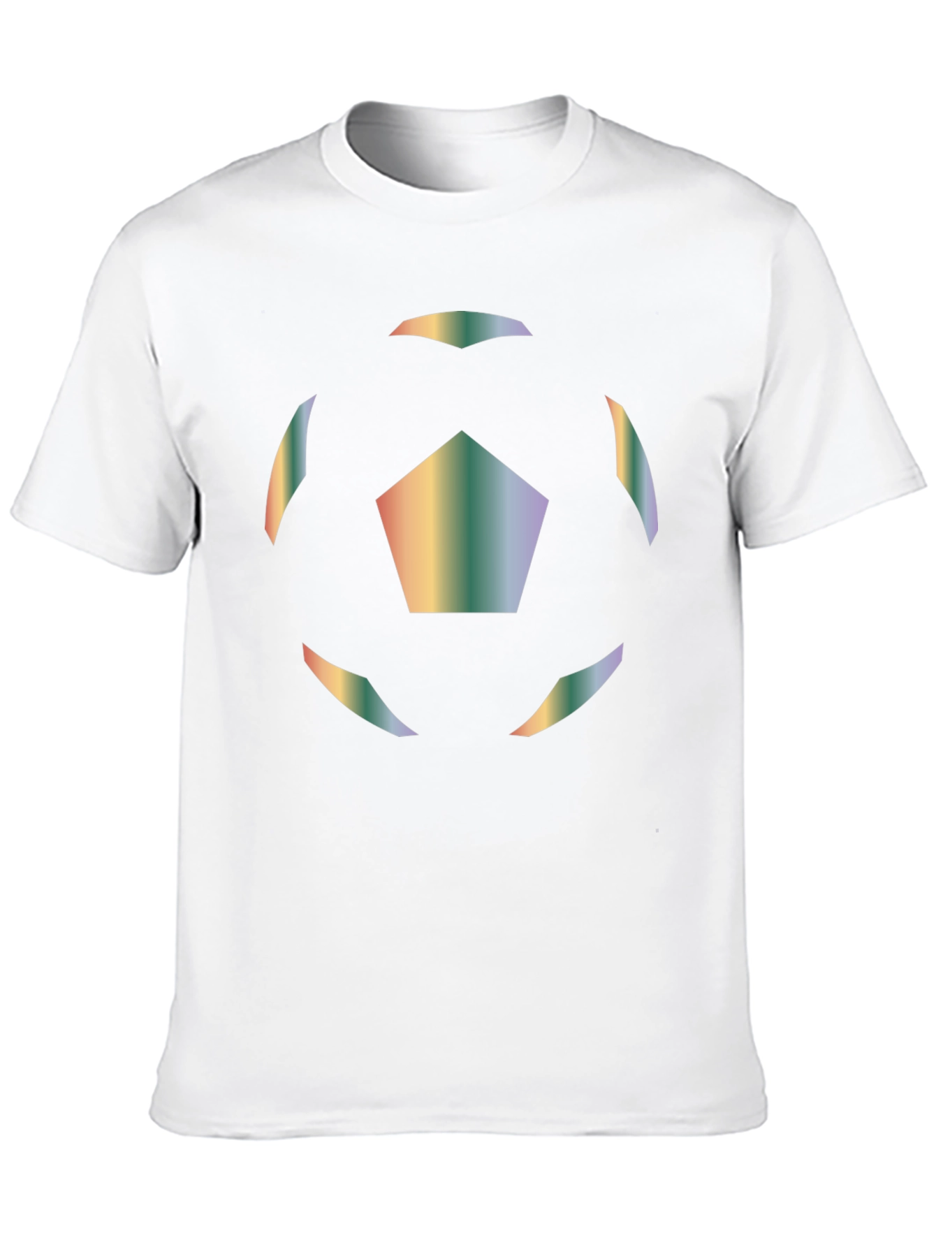 Rainbow Soccer Ball Graphic T-Shirt