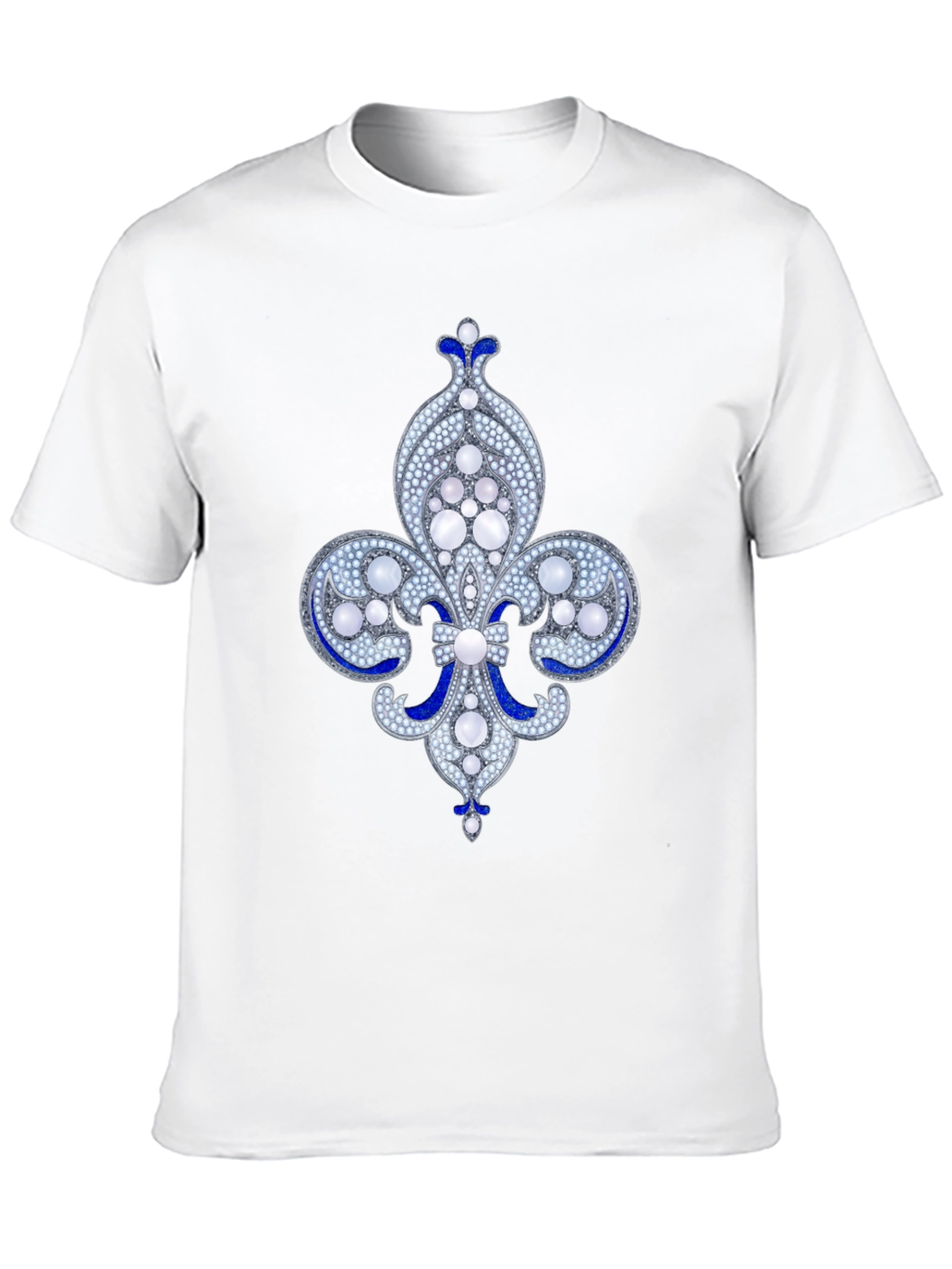 Elegant Fleur-de-lis Graphic Tee - Black