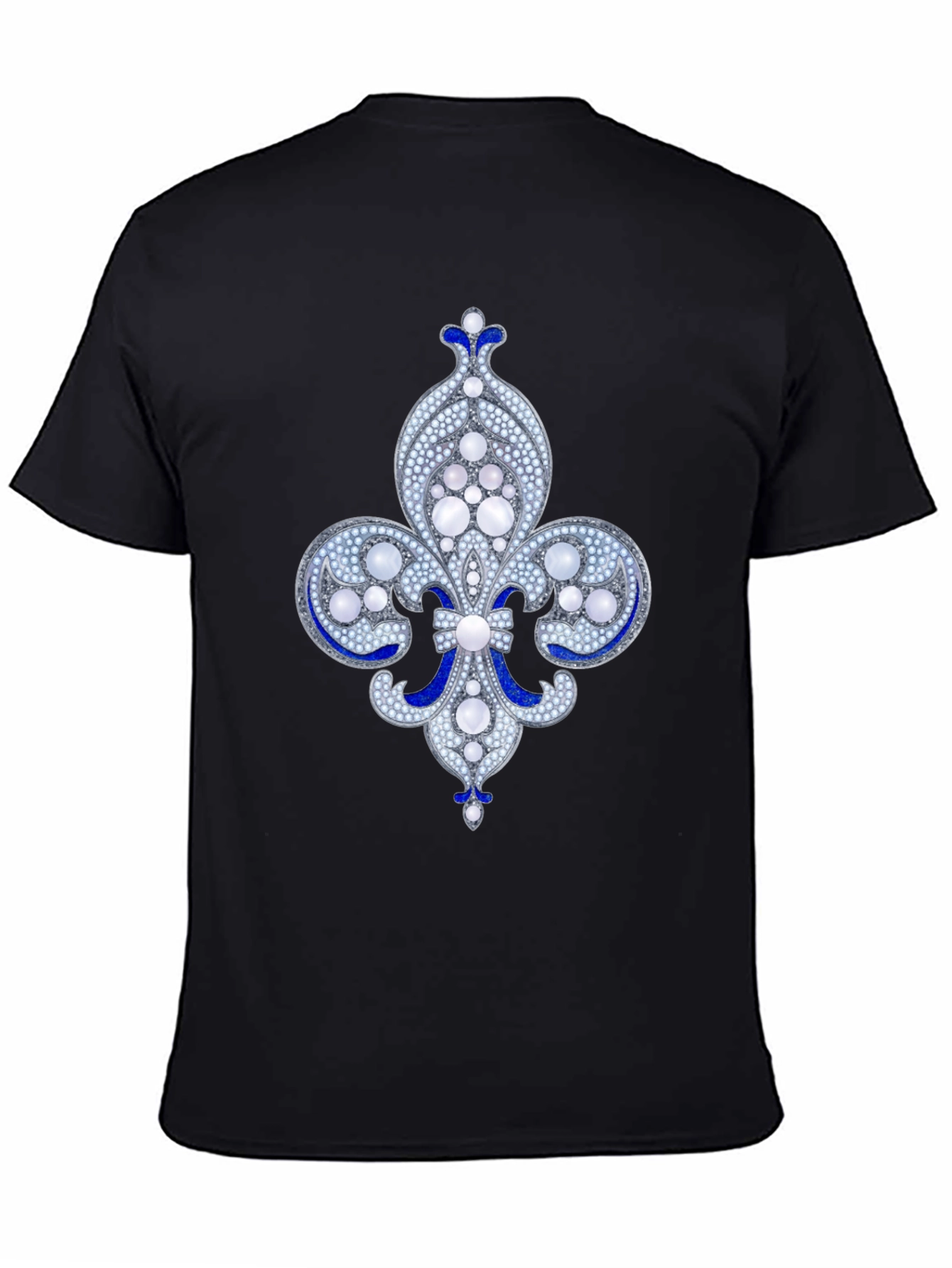Elegant Fleur-de-lis Graphic Tee - Black
