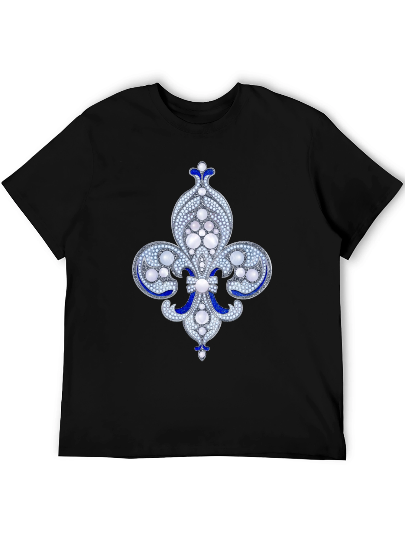 Elegant Fleur-de-lis Graphic Tee - Black