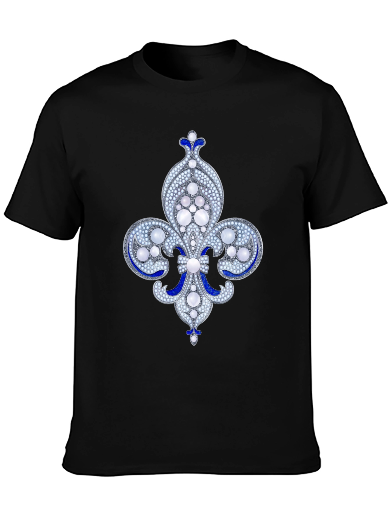 Elegant Fleur-de-lis Graphic Tee - Black