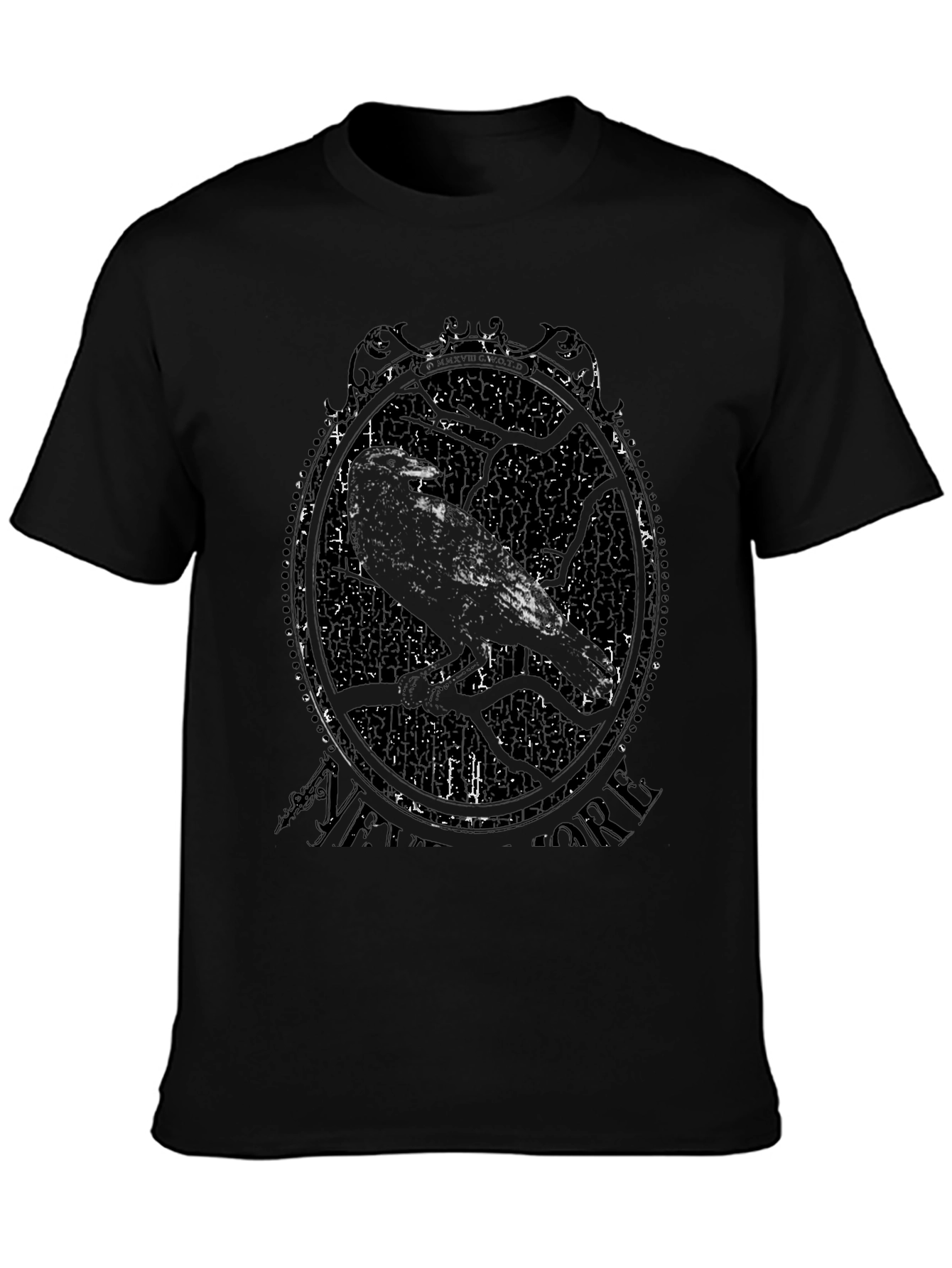 Raven Graphic Print Tee - Black