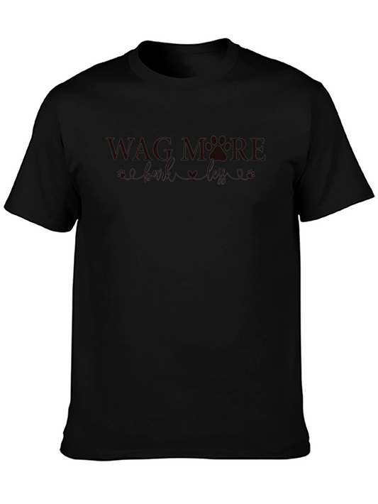 Wag More Bark Less Graphic Tee - Unisex Black T-Shirt