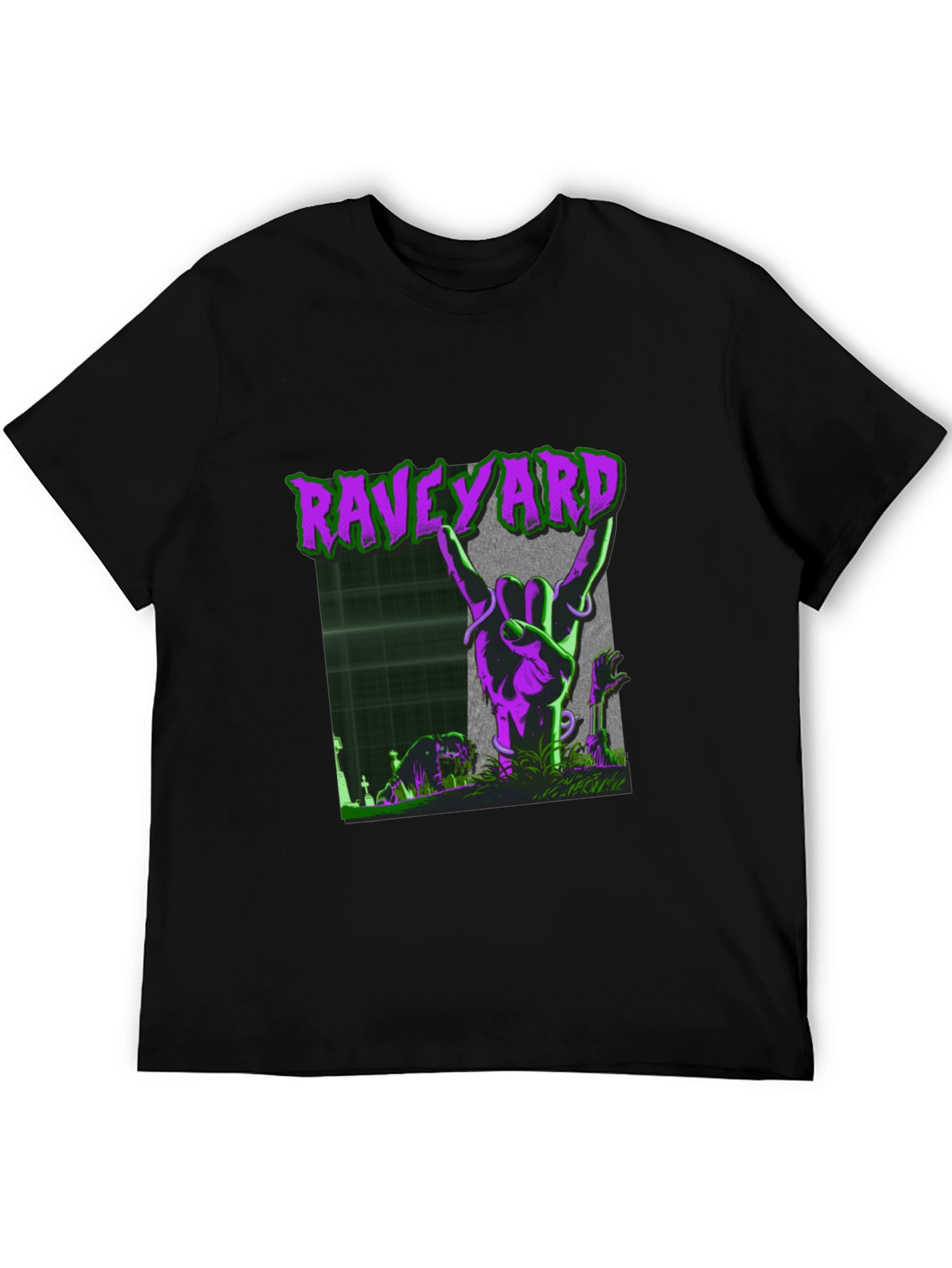 Raveyard Graphic Tee - Rock Hand Zombie T-Shirt