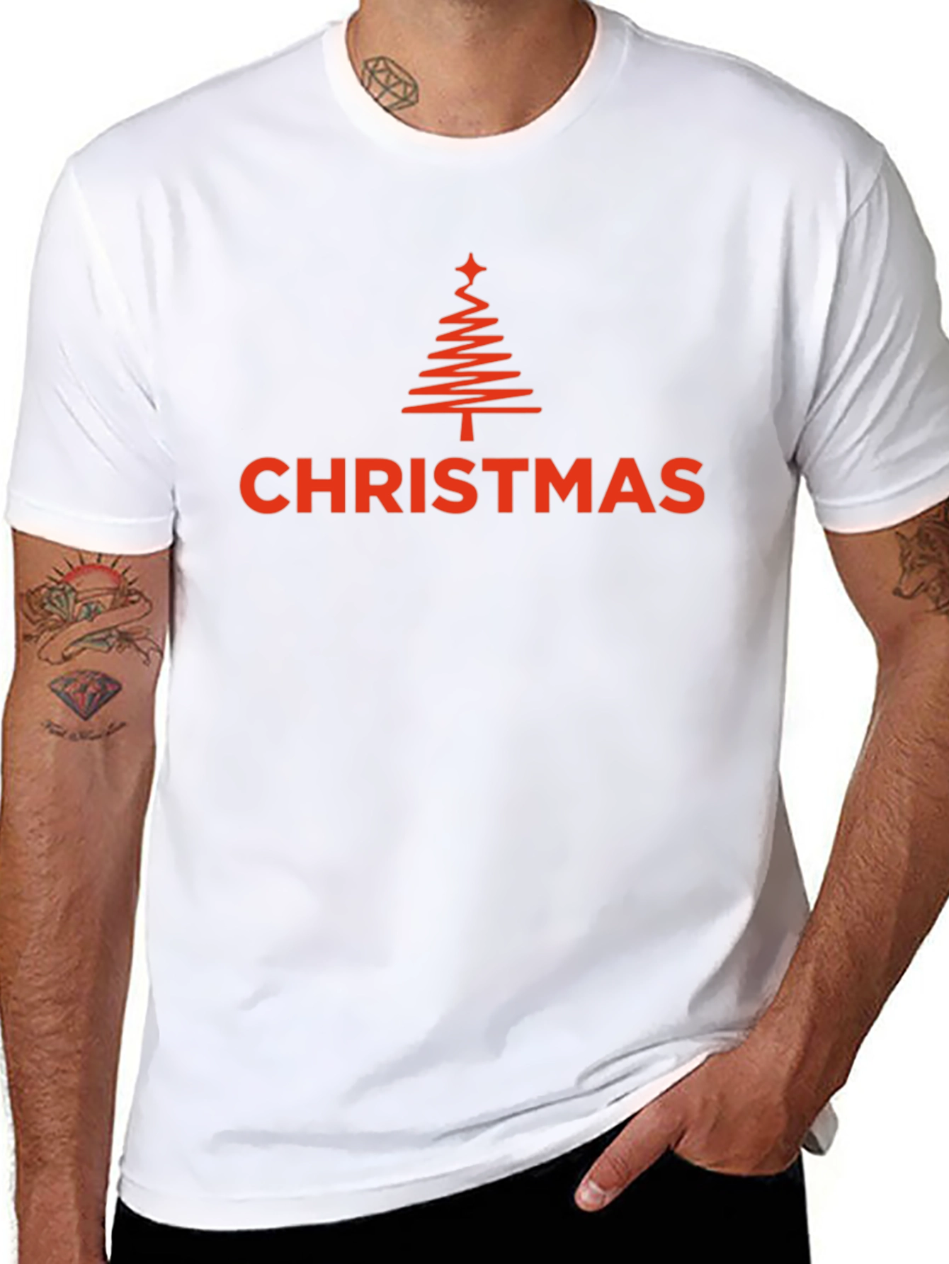Christmas Tree Graphic Tee - Holiday Festive Shirt