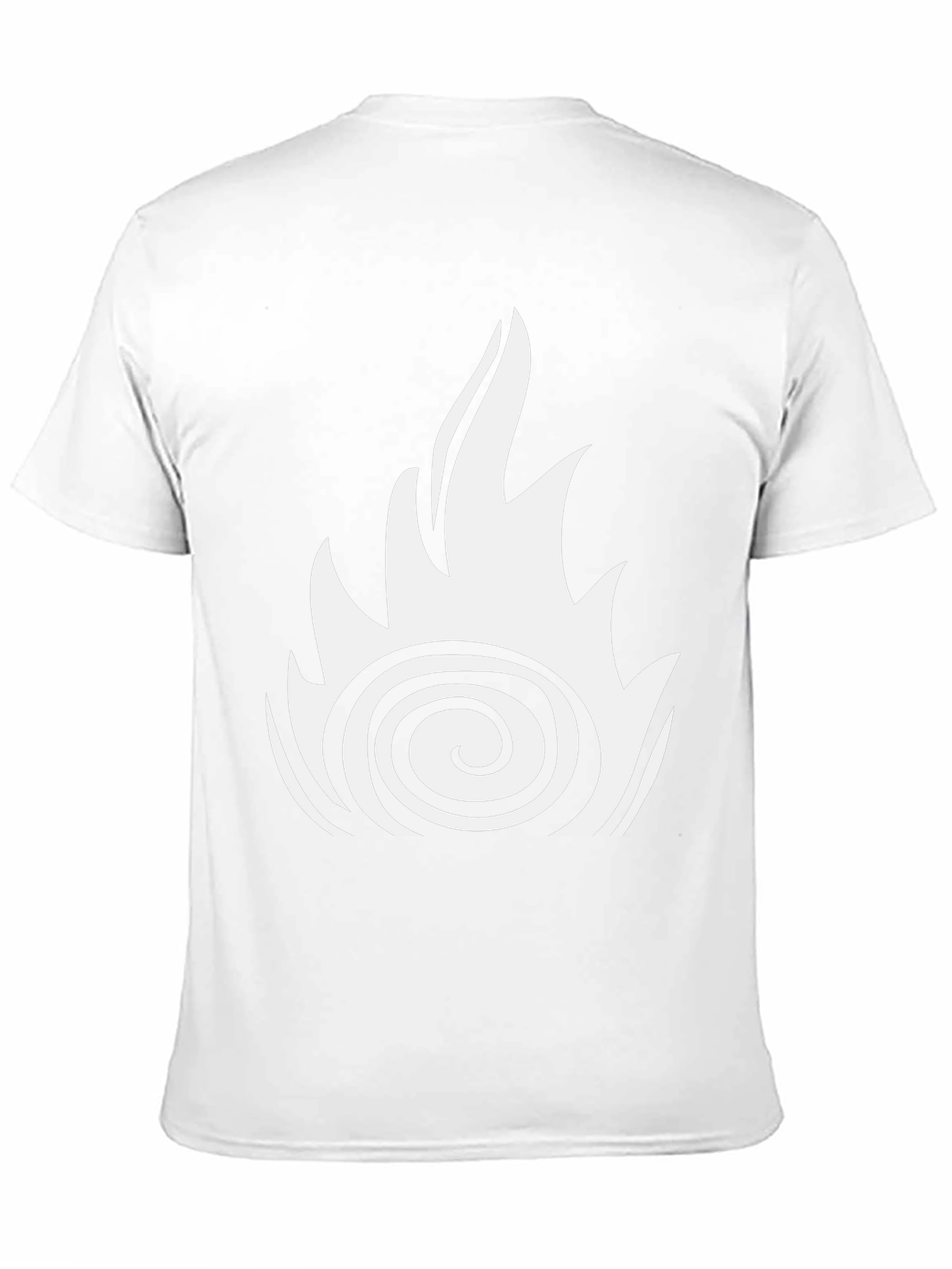 Fire Swirl Graphic Tee - Black Cotton Casual Shirt