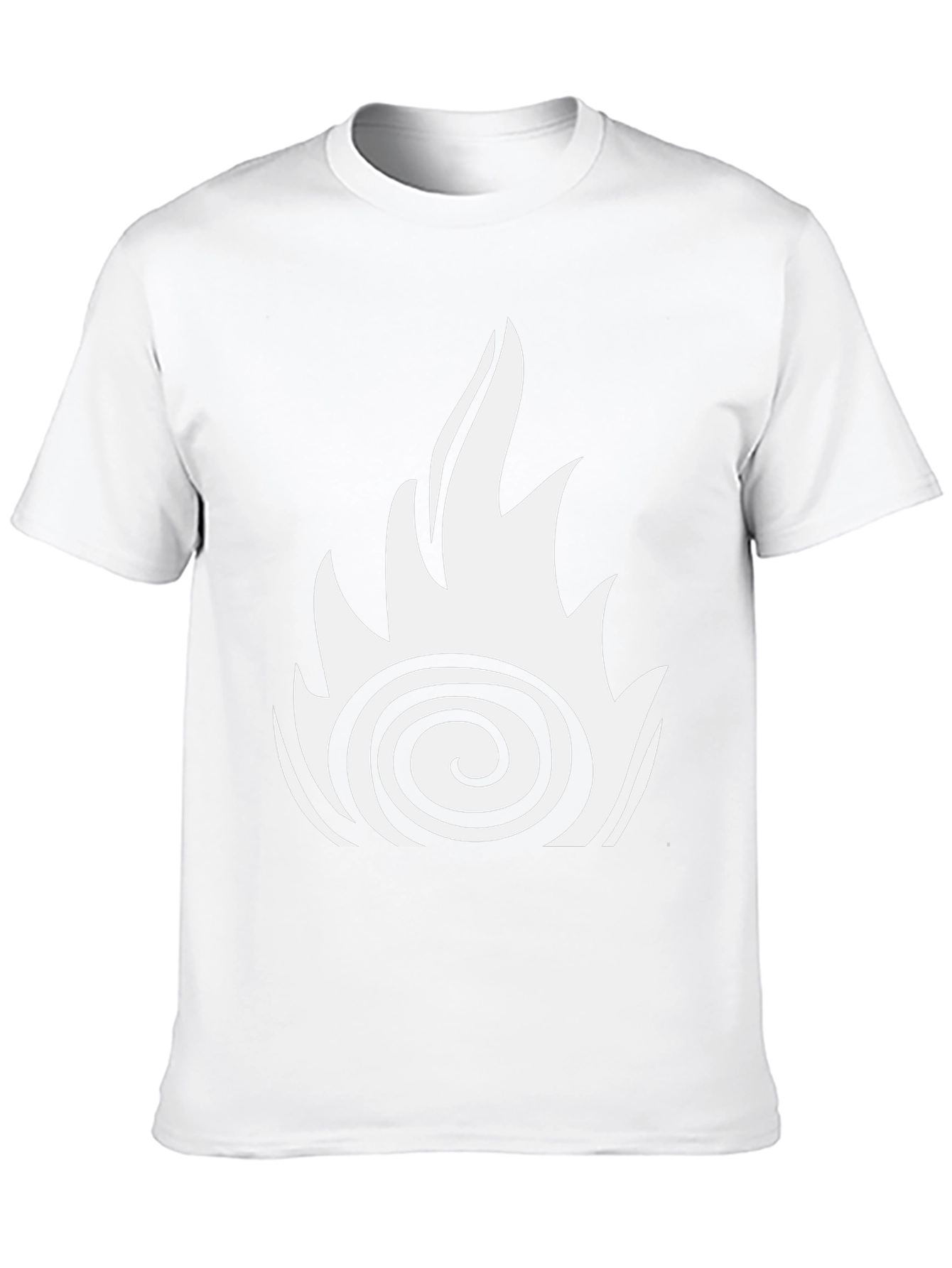 Fire Swirl Graphic Tee - Black Cotton Casual Shirt
