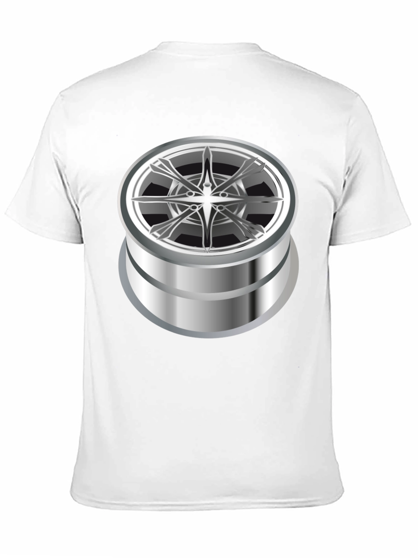 Graphic Tee with Abstract Chrome Design