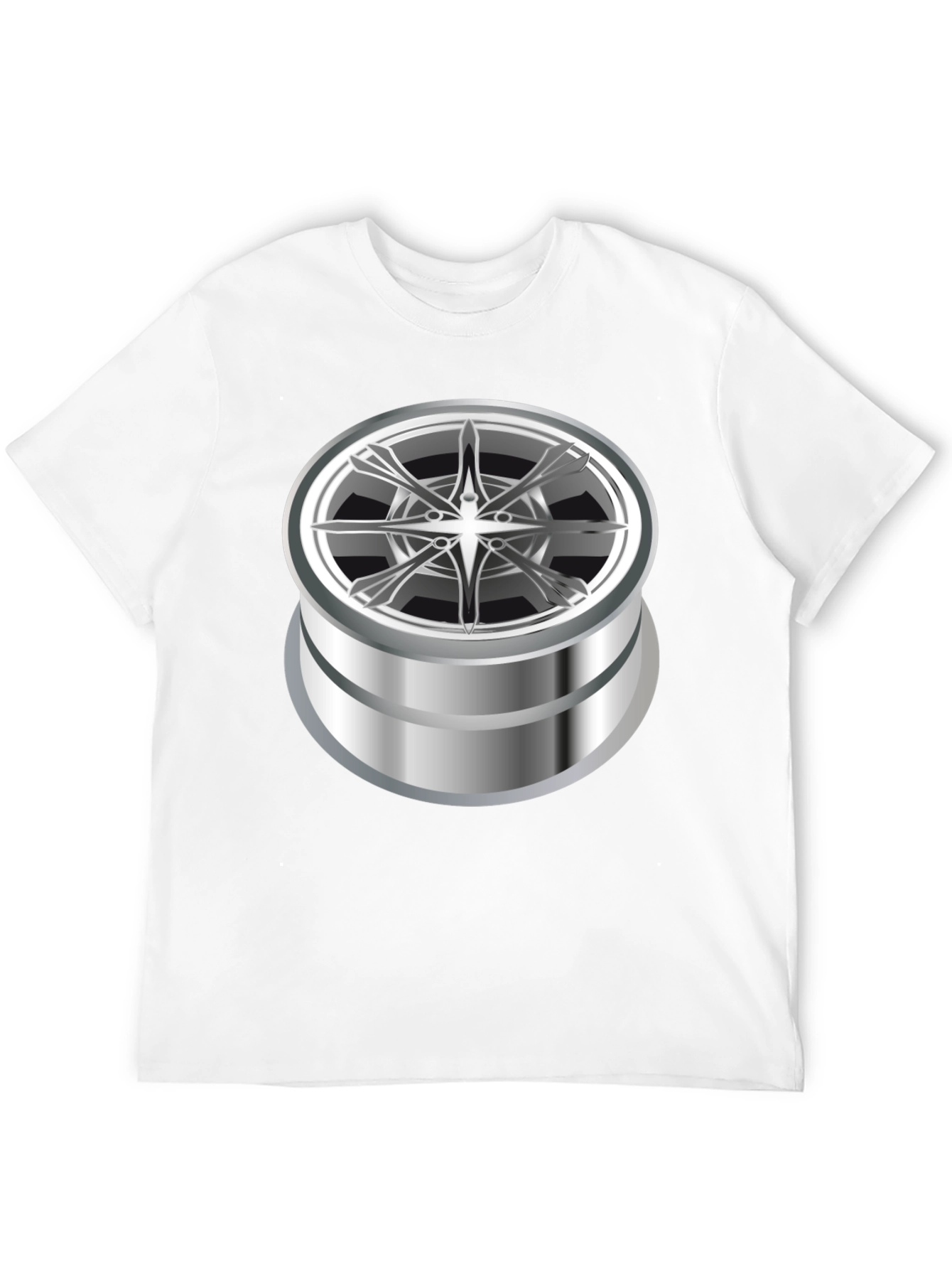 Graphic Tee with Abstract Chrome Design