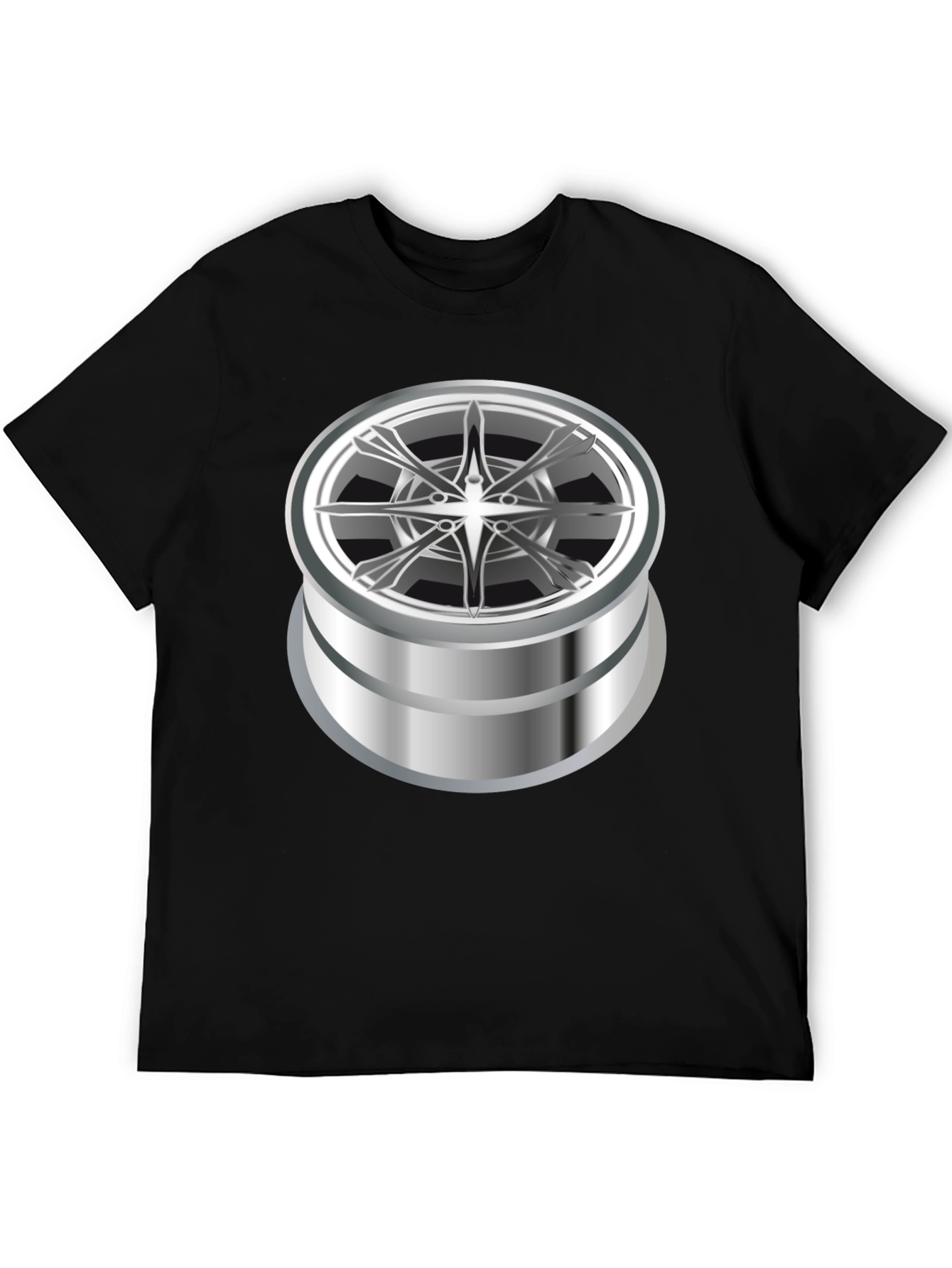 Graphic Tee with Abstract Chrome Design