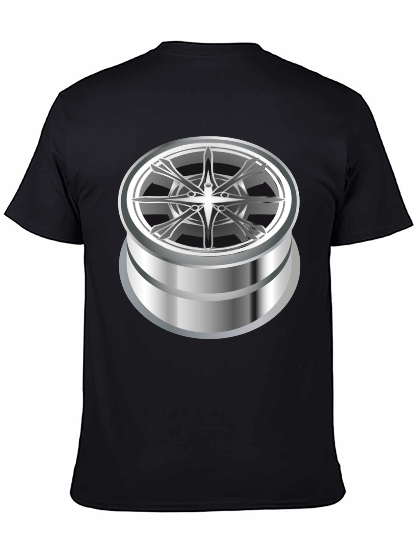 Graphic Tee with Abstract Chrome Design