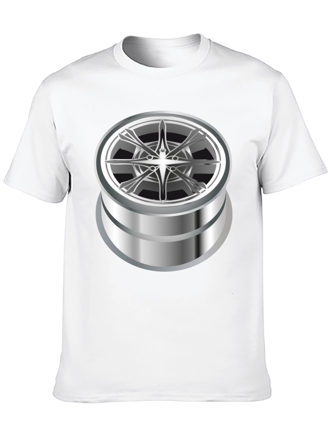 Graphic Tee with Abstract Chrome Design