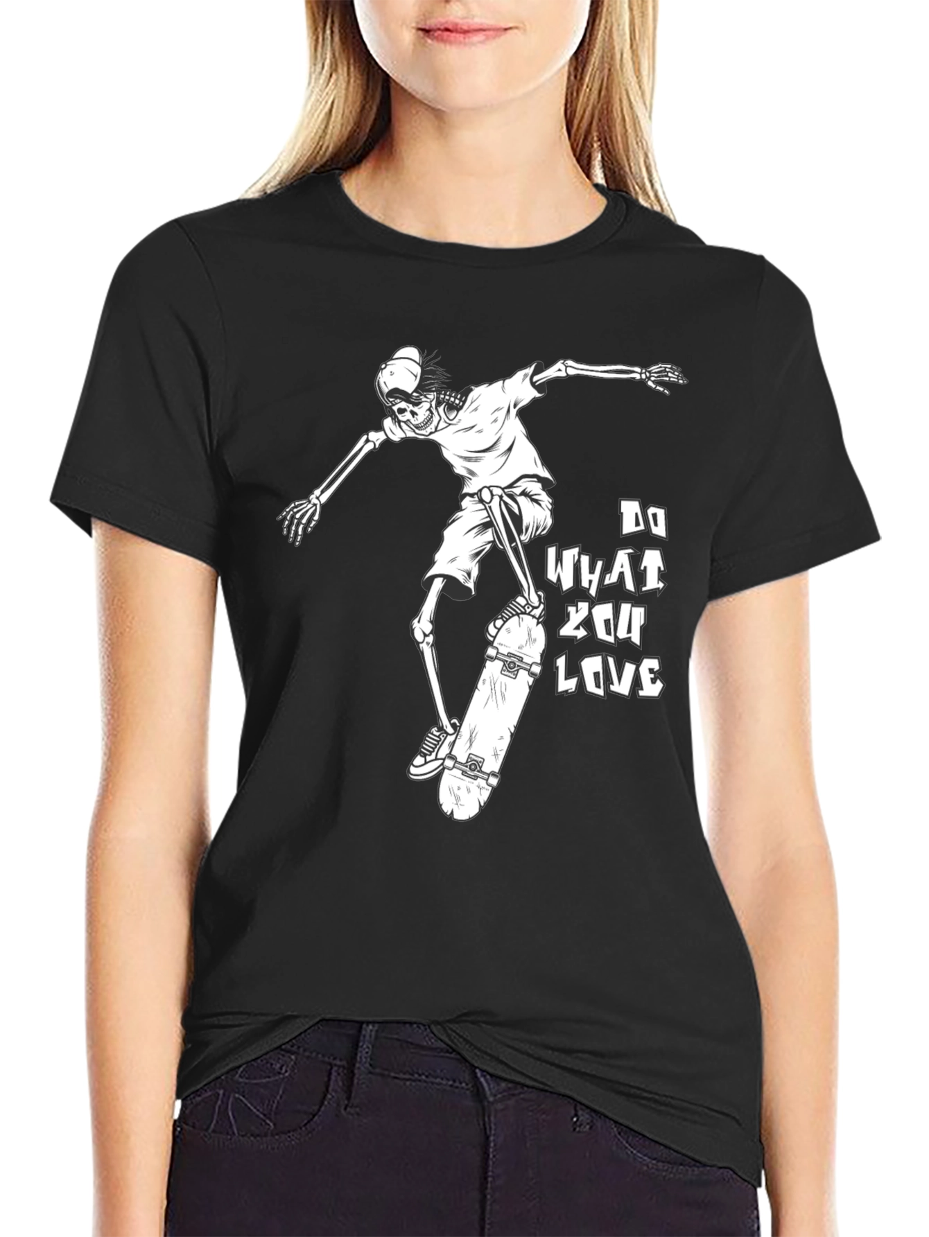 Skeleton Skateboarder Graphic T-Shirt