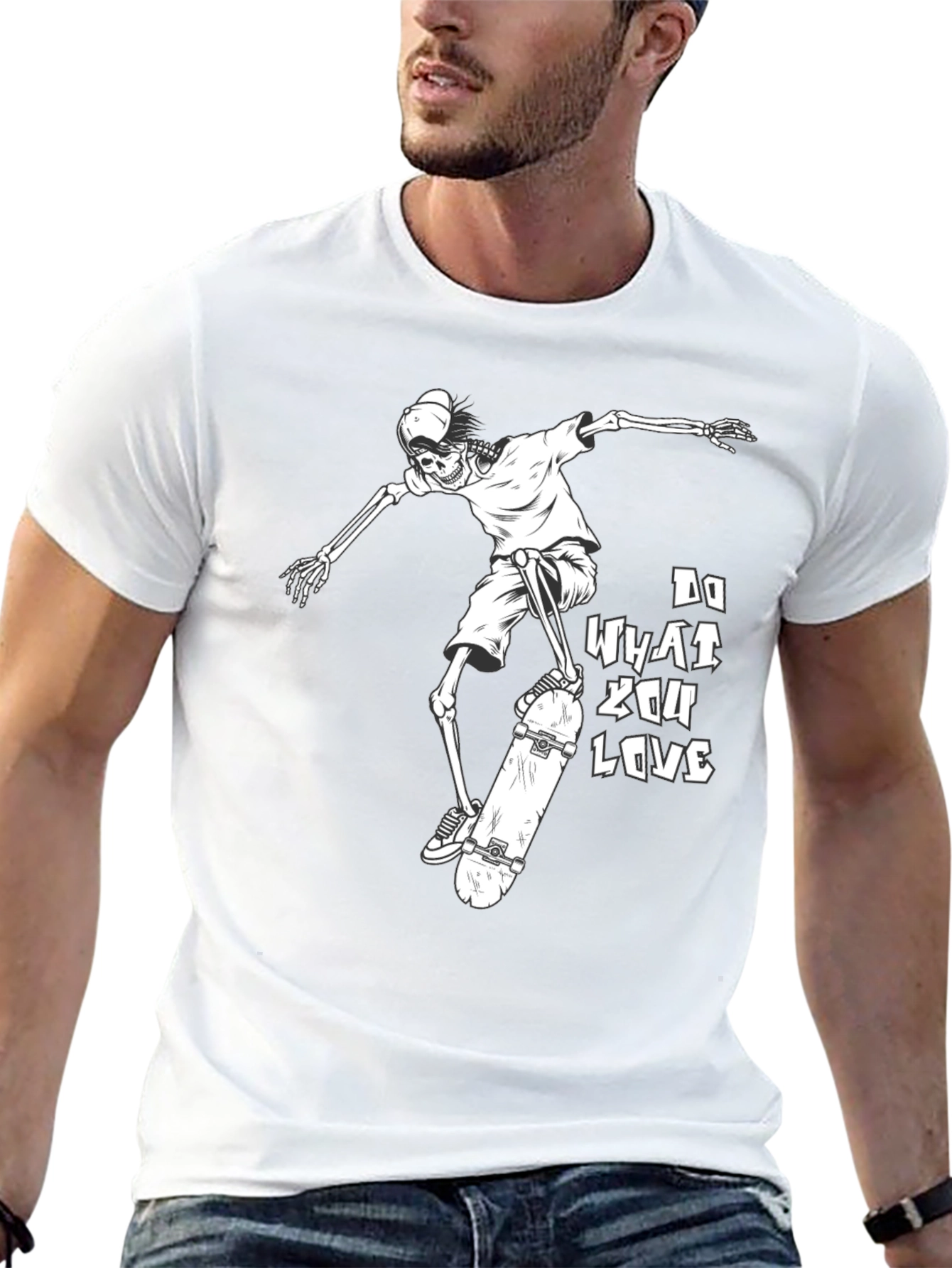 Skeleton Skateboarder Graphic T-Shirt