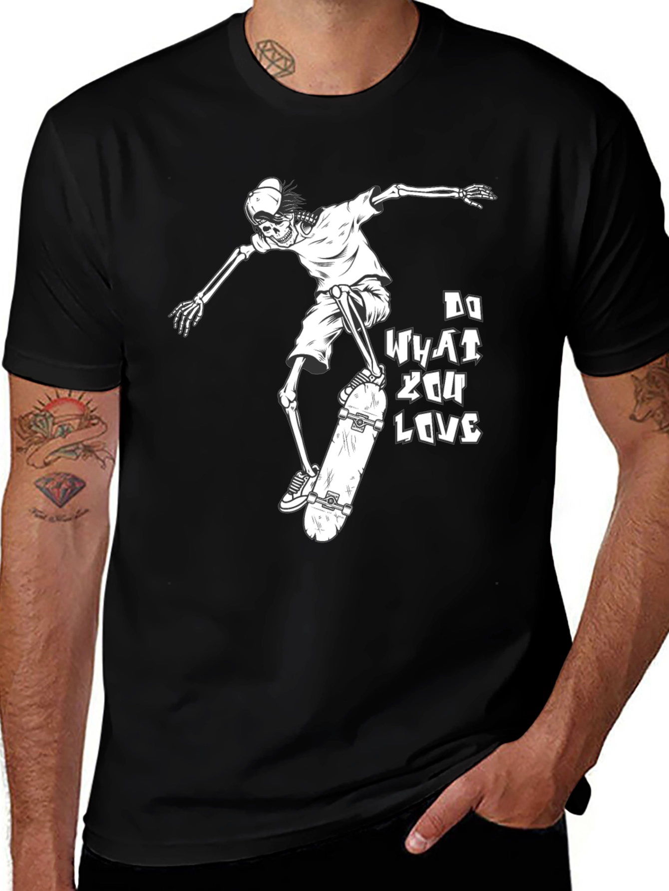 Skeleton Skateboarder Graphic T-Shirt