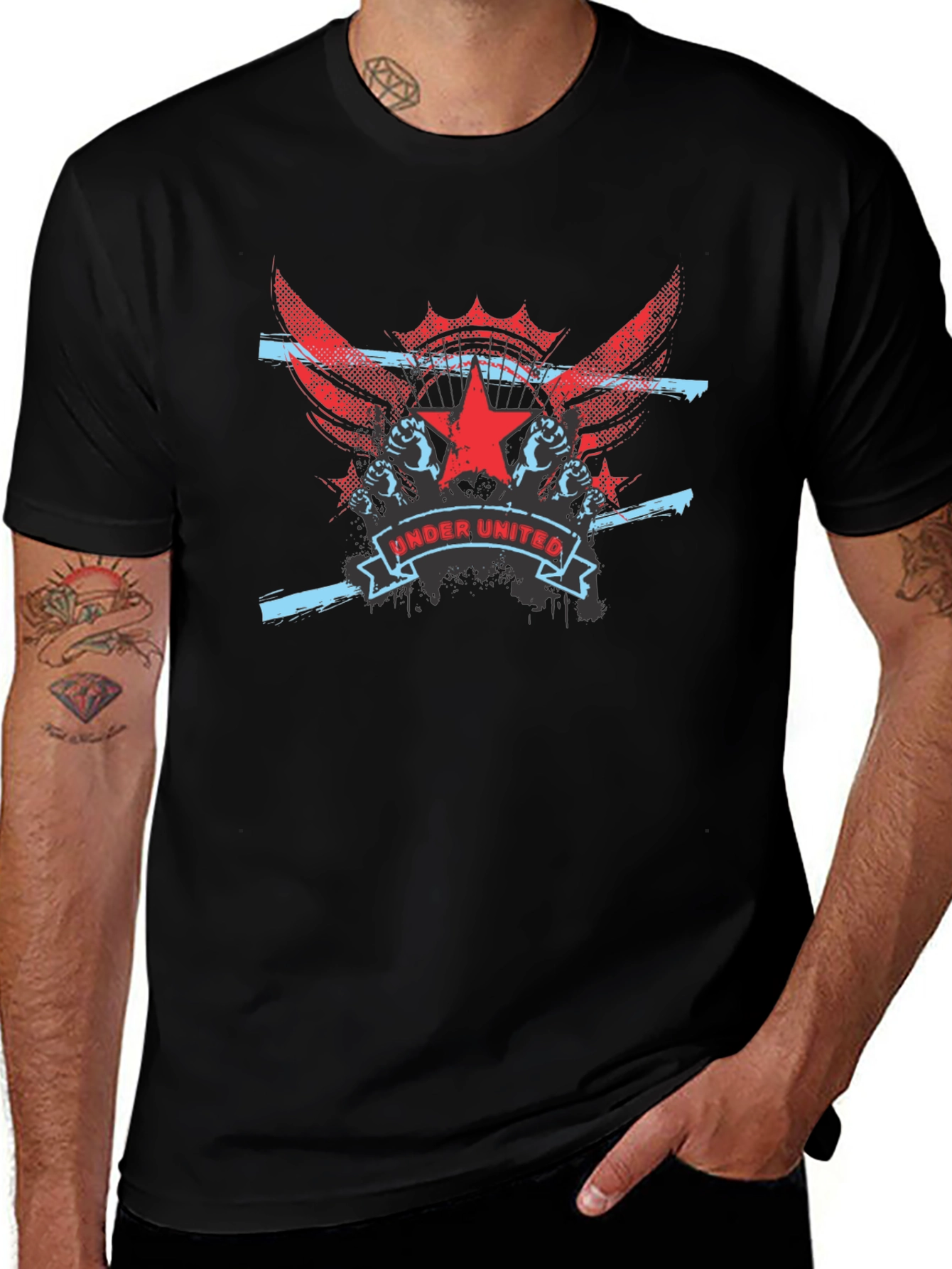 Under United Graphic Print Mens Black T-Shirt