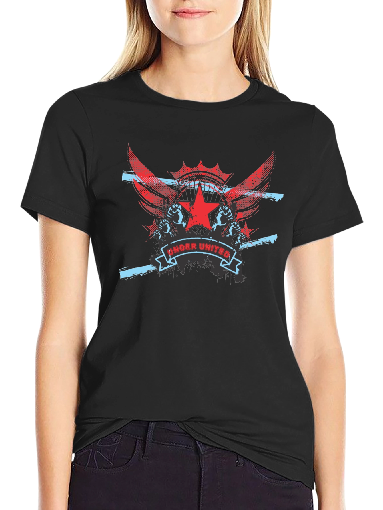 Under United Graphic Print Mens Black T-Shirt
