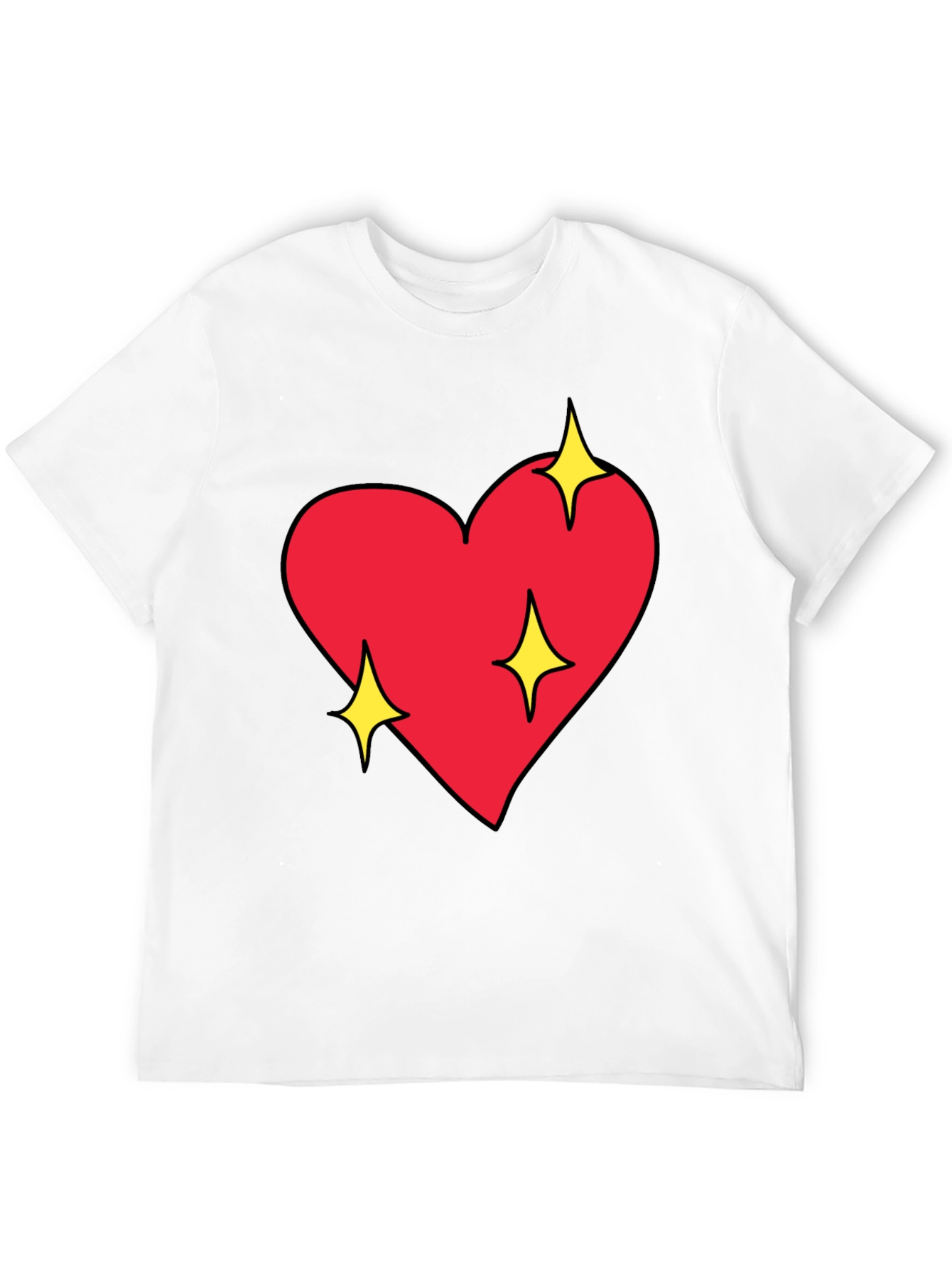 Sparkling Heart Graphic Black T-Shirt