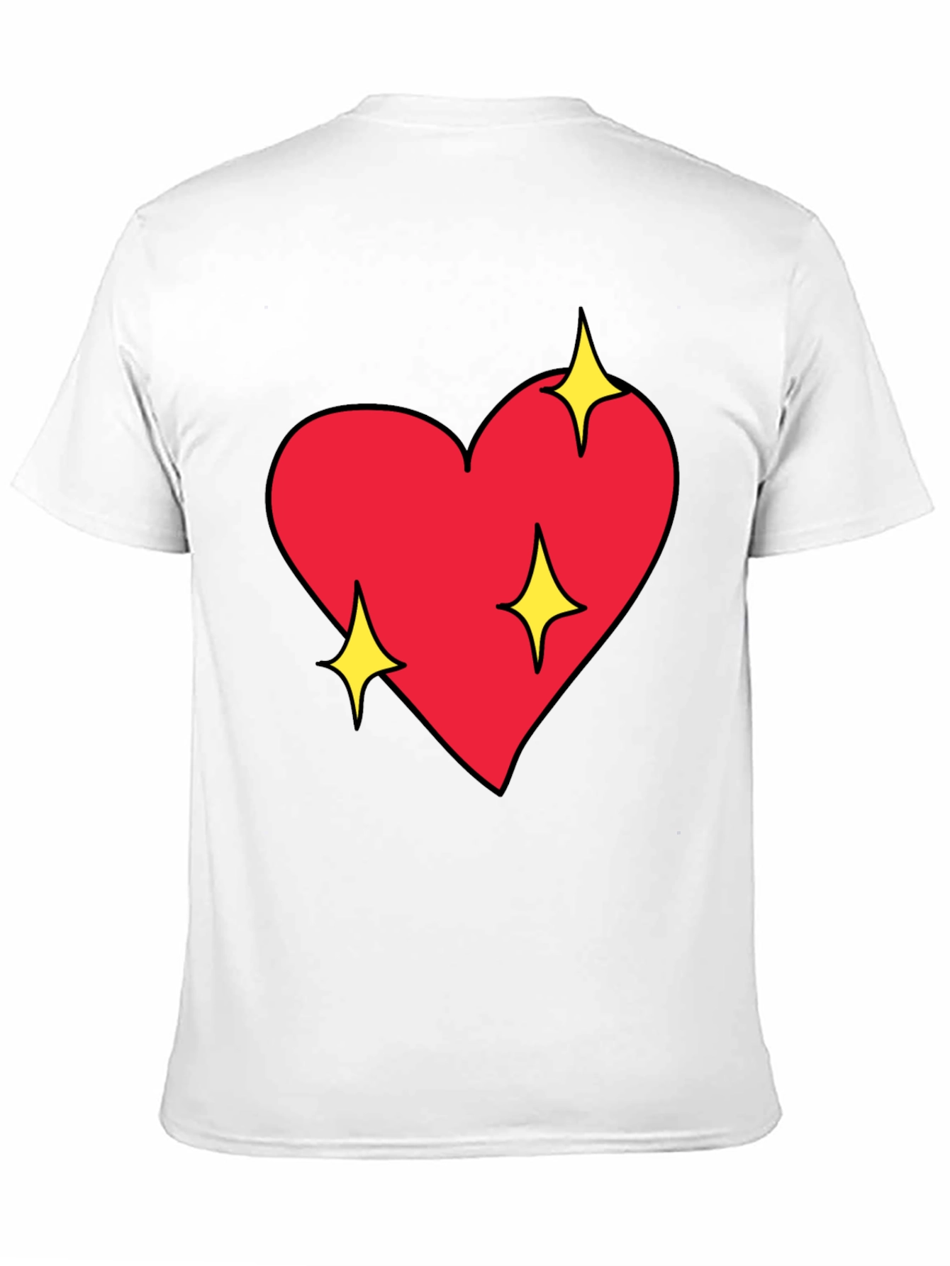 Sparkling Heart Graphic Black T-Shirt