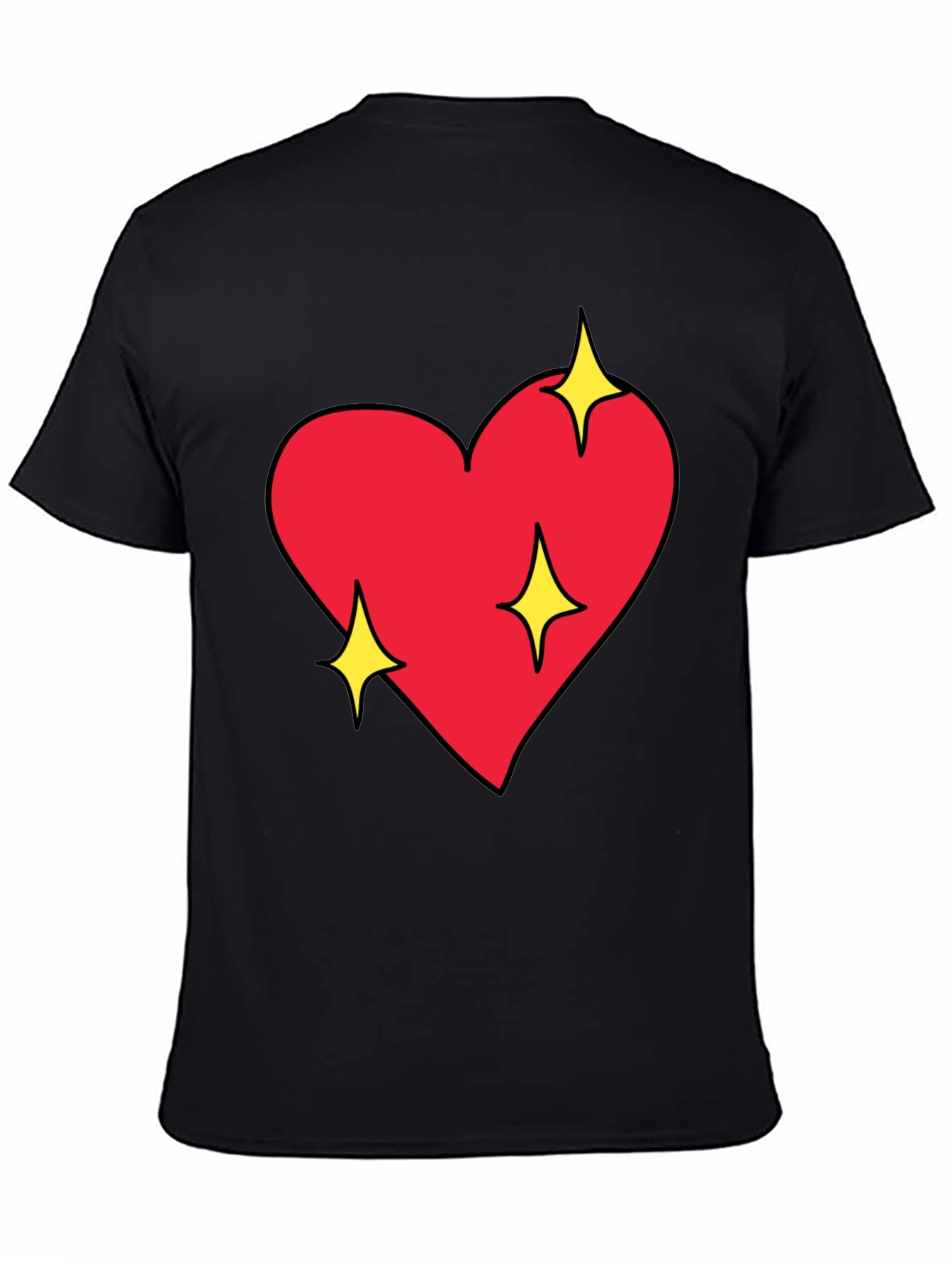 Sparkling Heart Graphic Black T-Shirt