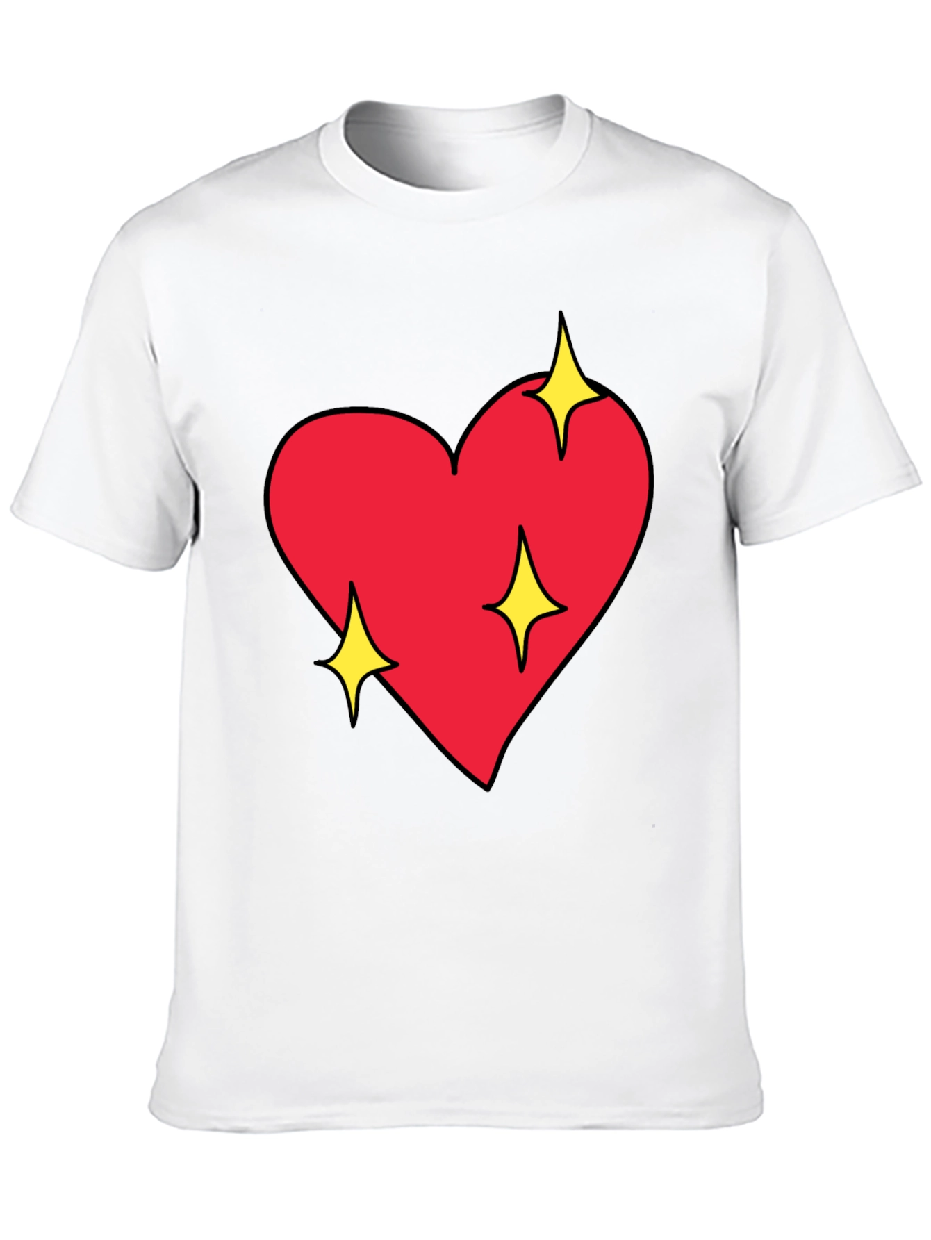 Sparkling Heart Graphic Black T-Shirt