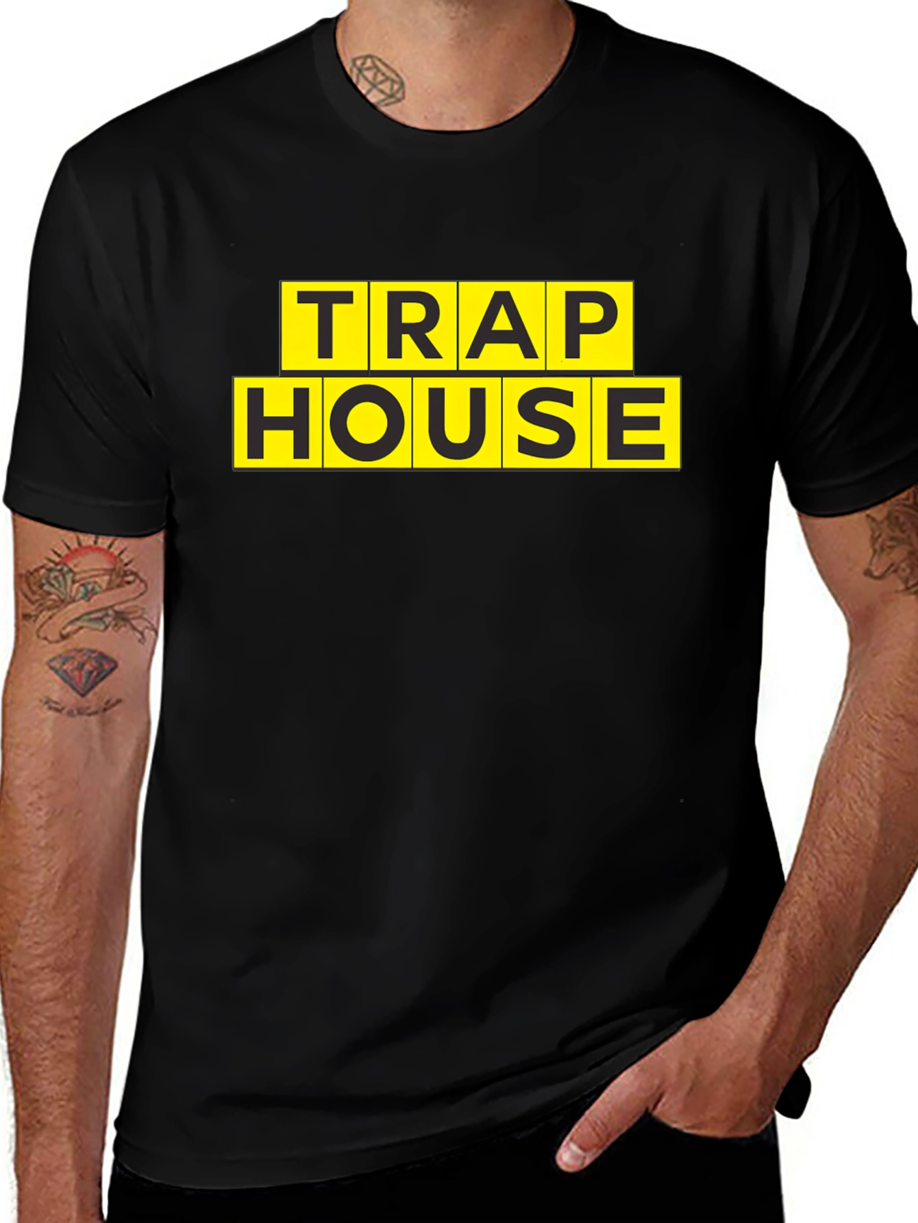 Trap House Graphic Print T-Shirt