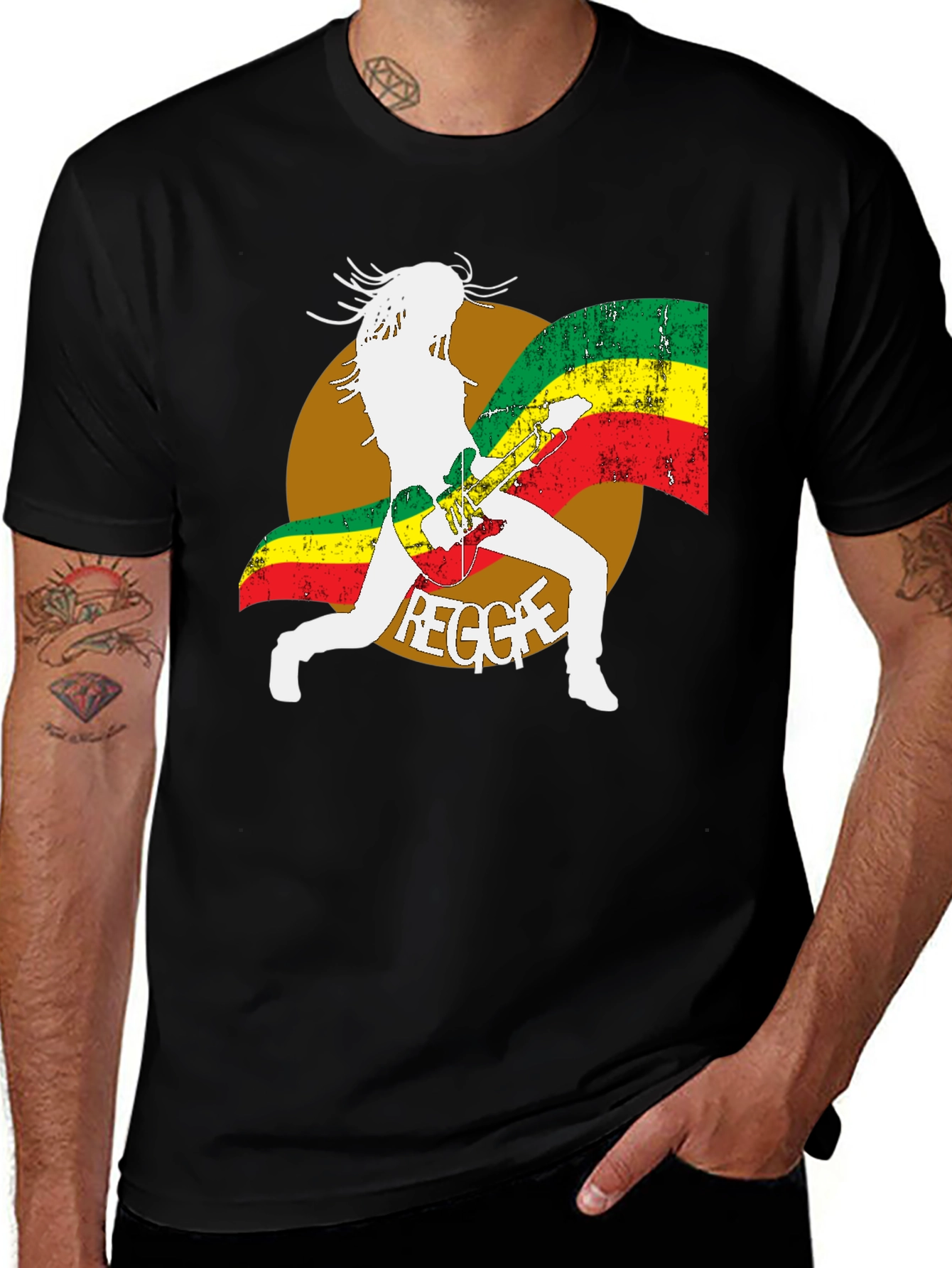 Reggae Guitar Player Graphic T-Shirt