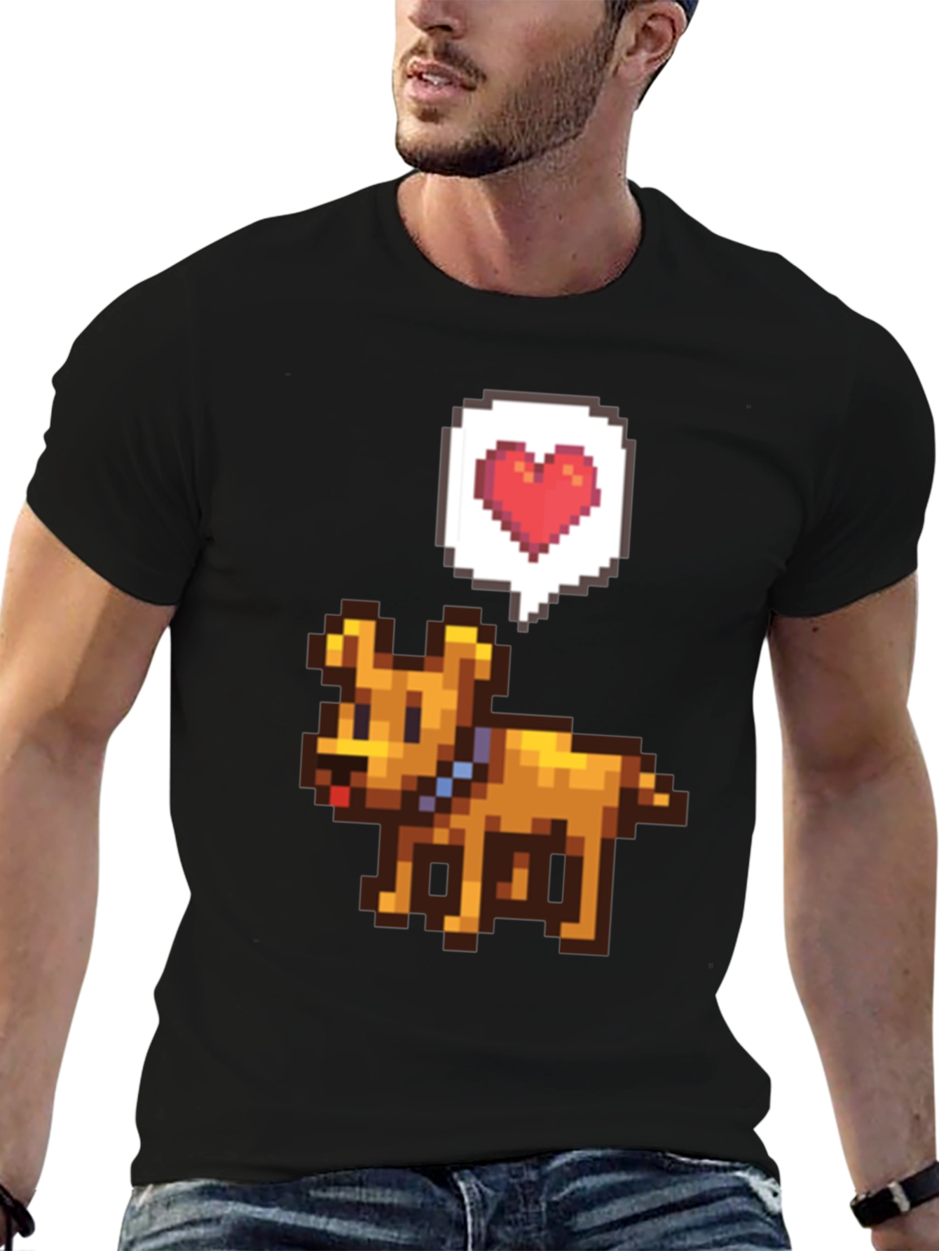 Pixel Art Dog T-Shirt - Gamer Style