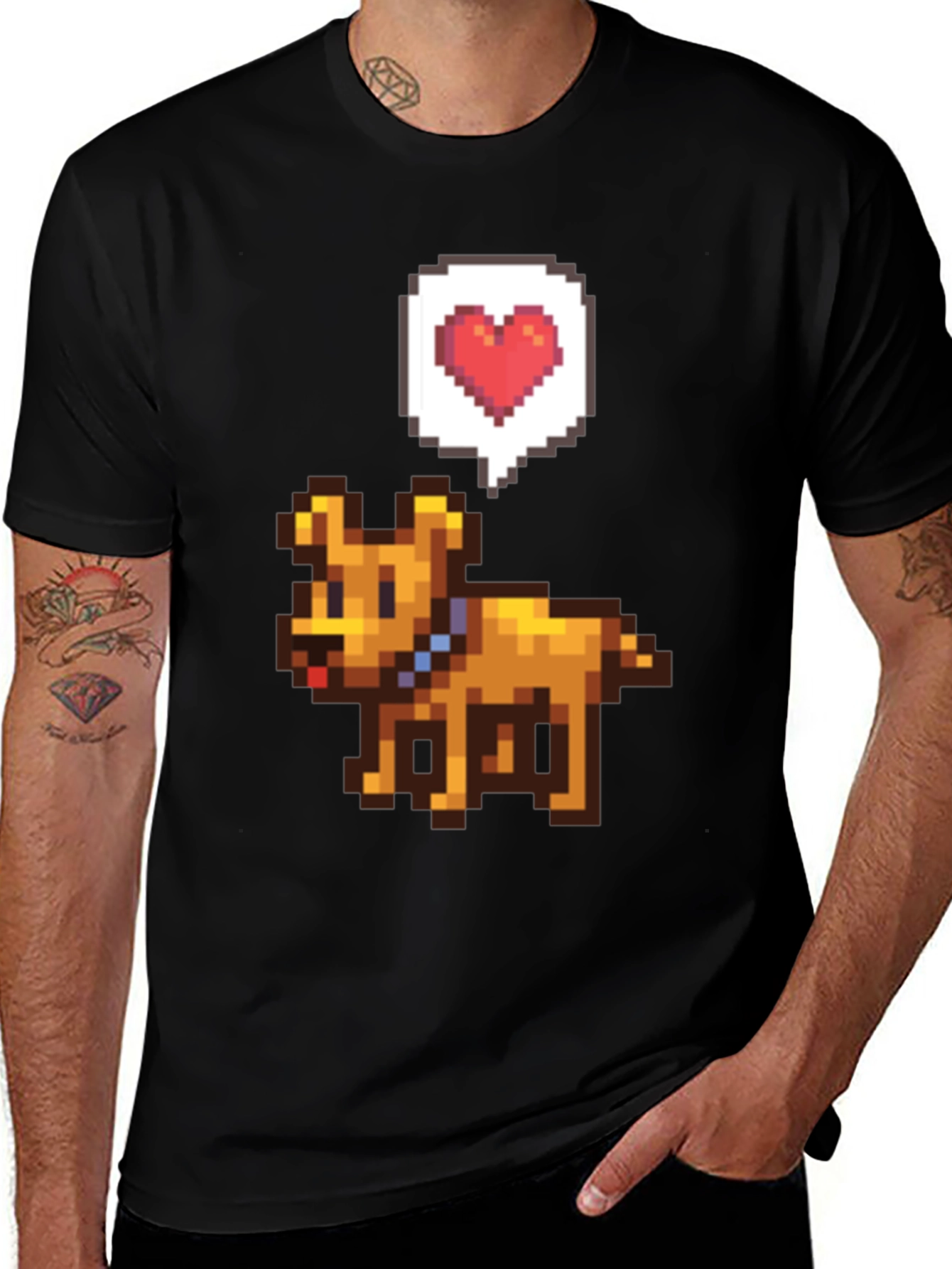 Pixel Art Dog T-Shirt - Gamer Style