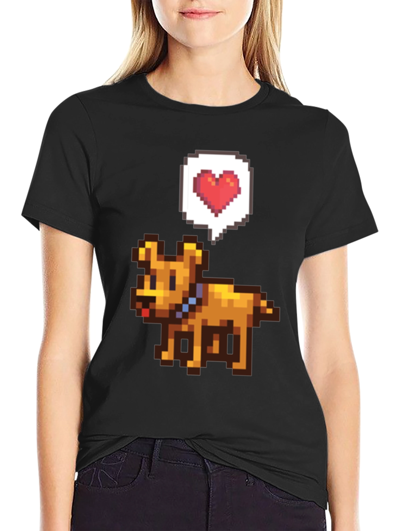 Pixel Art Dog T-Shirt - Gamer Style