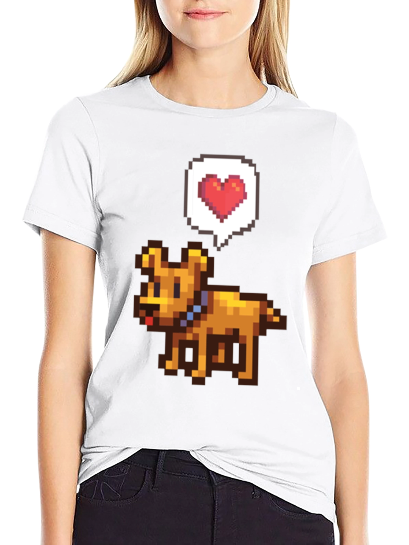 Pixel Art Dog T-Shirt - Gamer Style
