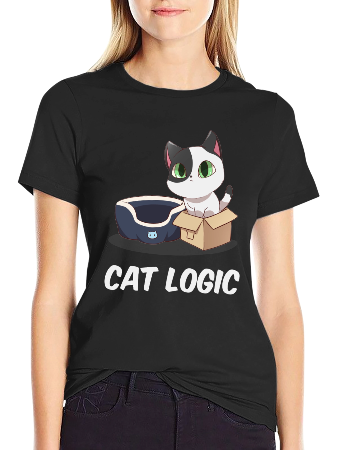 Cat Logic T-Shirt: Cute Cartoon Cat Design