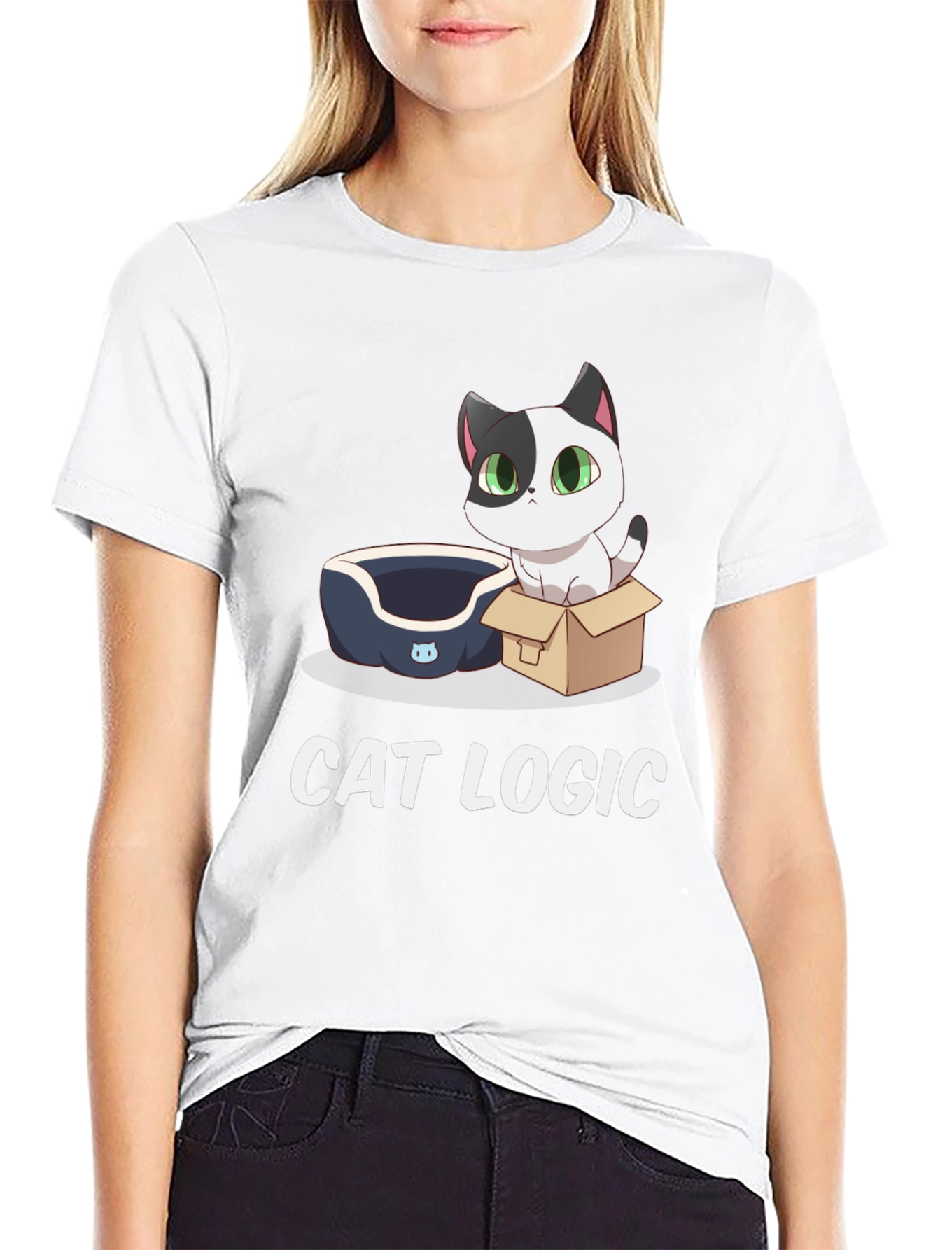 Cat Logic T-Shirt: Cute Cartoon Cat Design