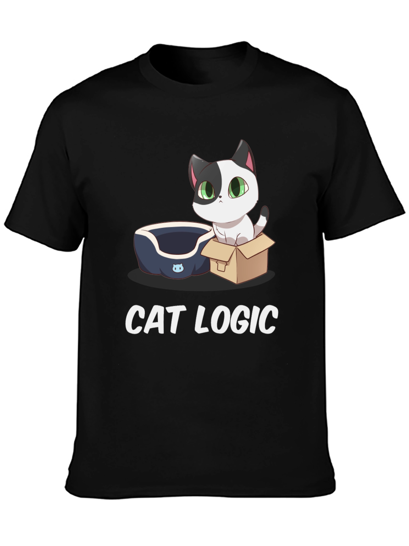 Cat Logic T-Shirt: Cute Cartoon Cat Design