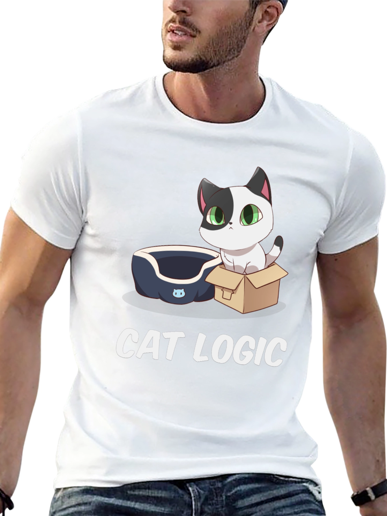 Cat Logic T-Shirt: Cute Cartoon Cat Design