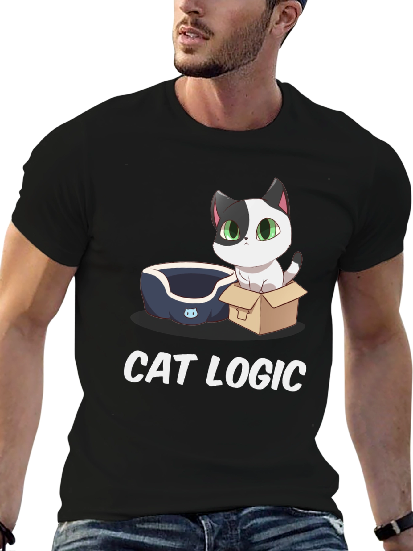 Cat Logic T-Shirt: Cute Cartoon Cat Design