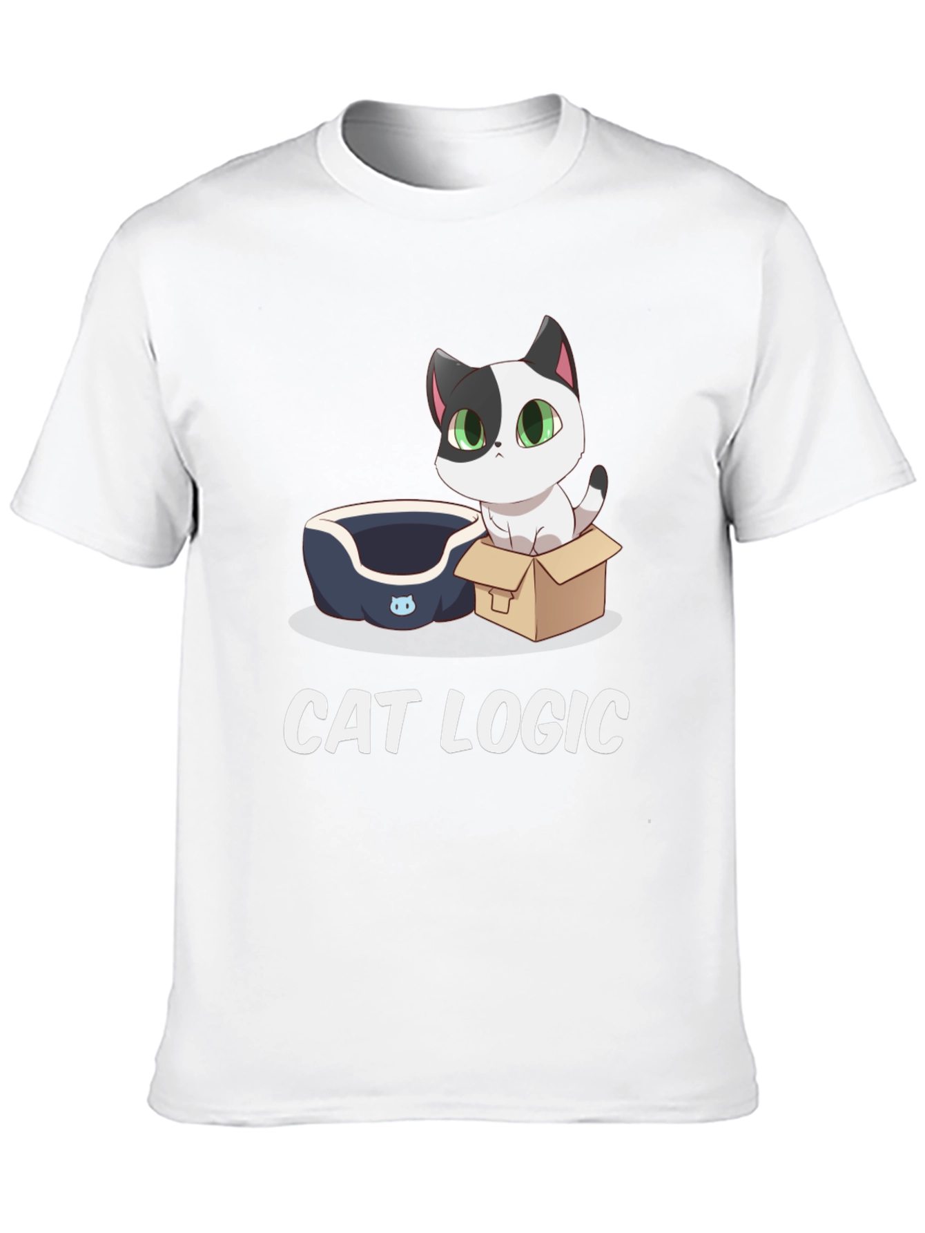 Cat Logic T-Shirt: Cute Cartoon Cat Design