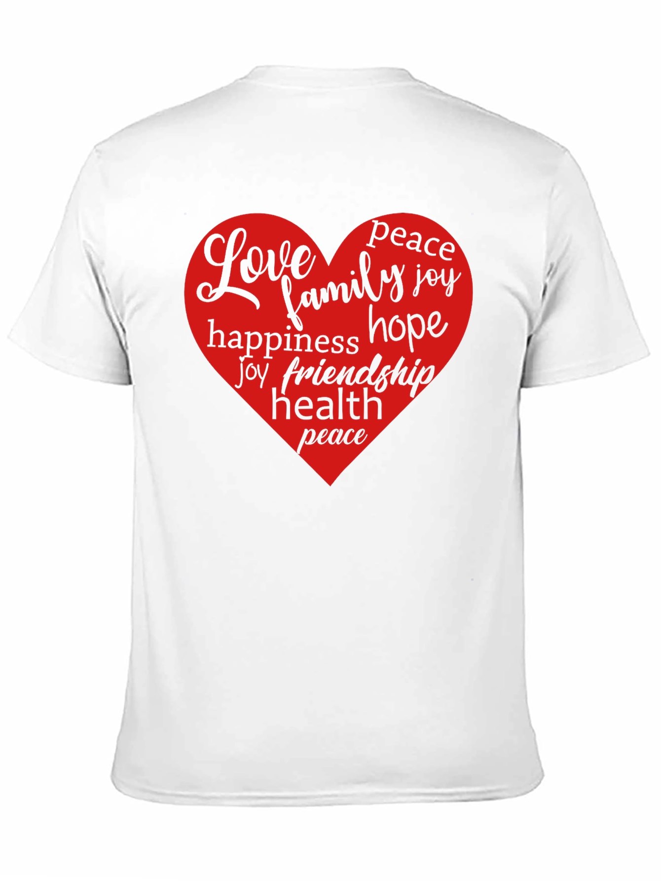 Love Heart Word Art Graphic T-Shirt - Black