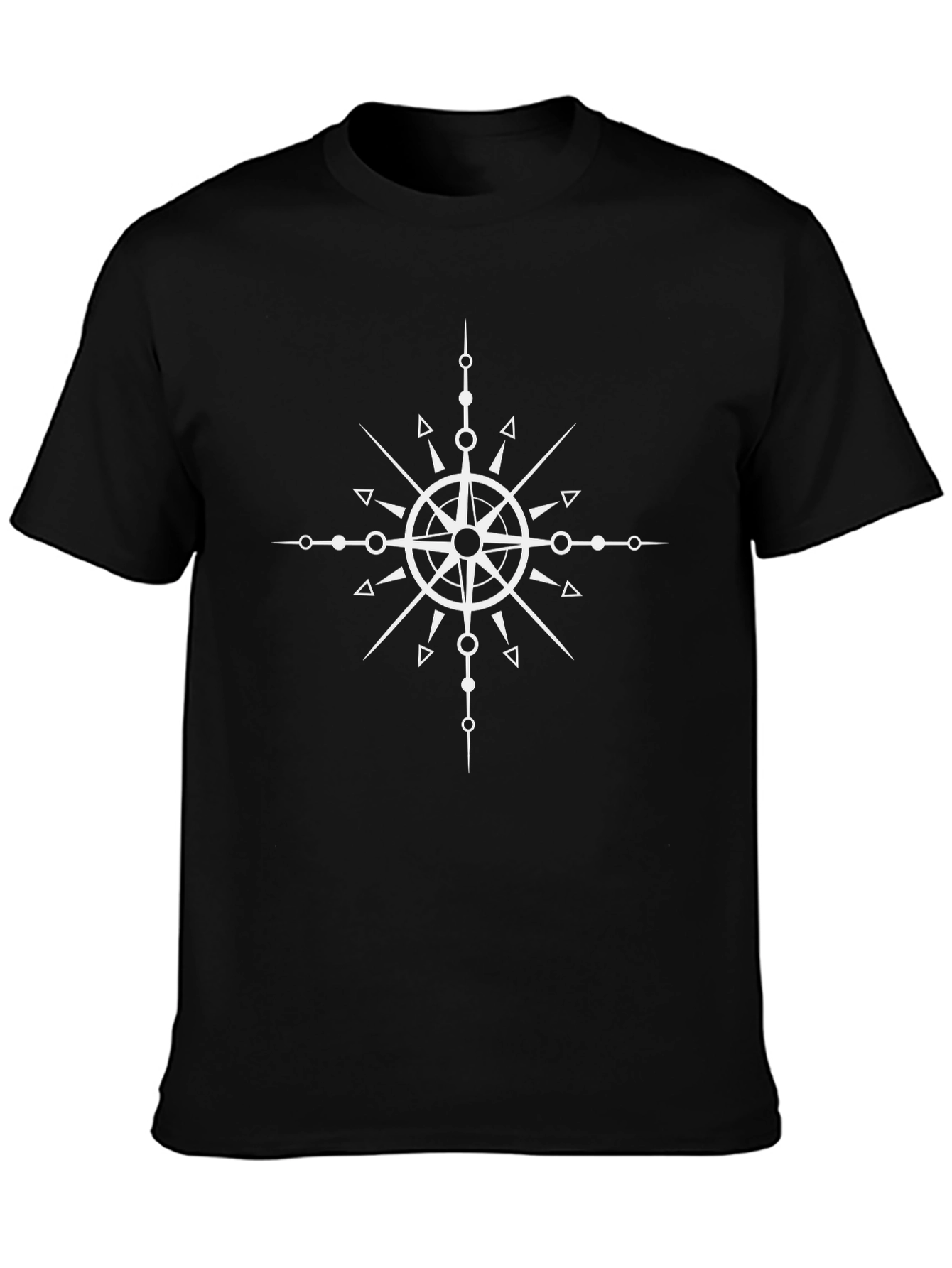 Compass Rose Graphic Black T-Shirt
