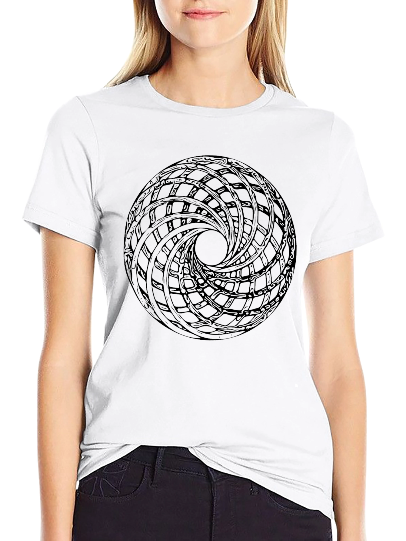 Abstract Geometric Circle Graphic Tee - Modern Style