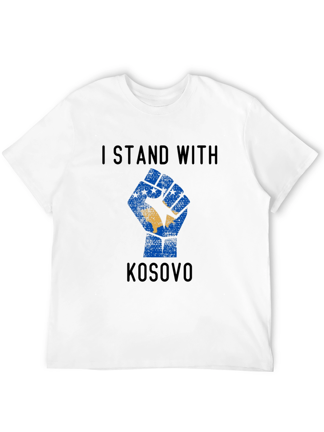 I Stand With Kosovo Graphic T-Shirt - Black