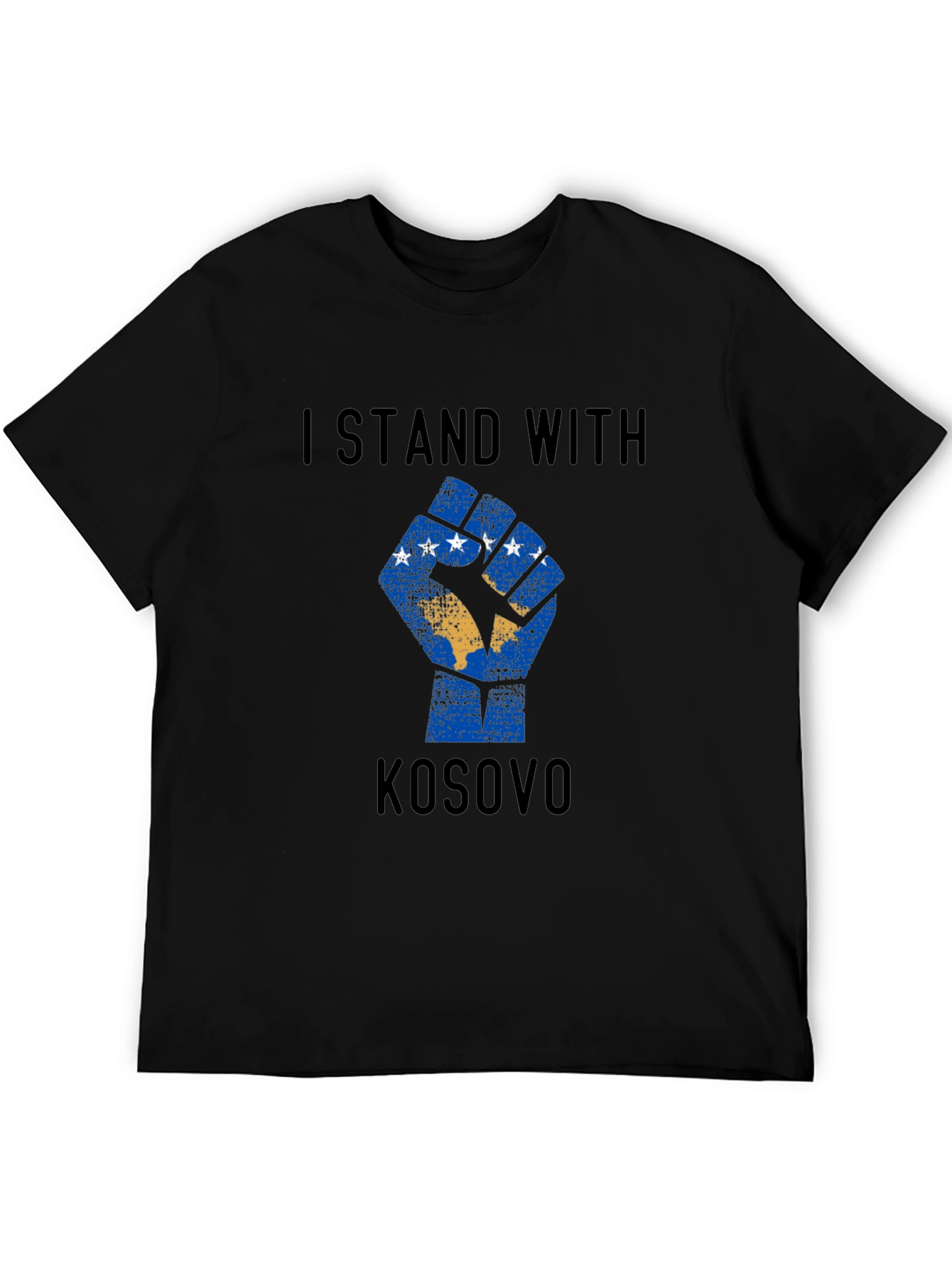 I Stand With Kosovo Graphic T-Shirt - Black