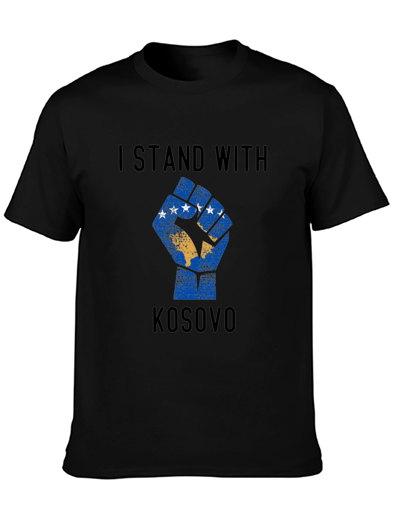 I Stand With Kosovo Graphic T-Shirt - Black