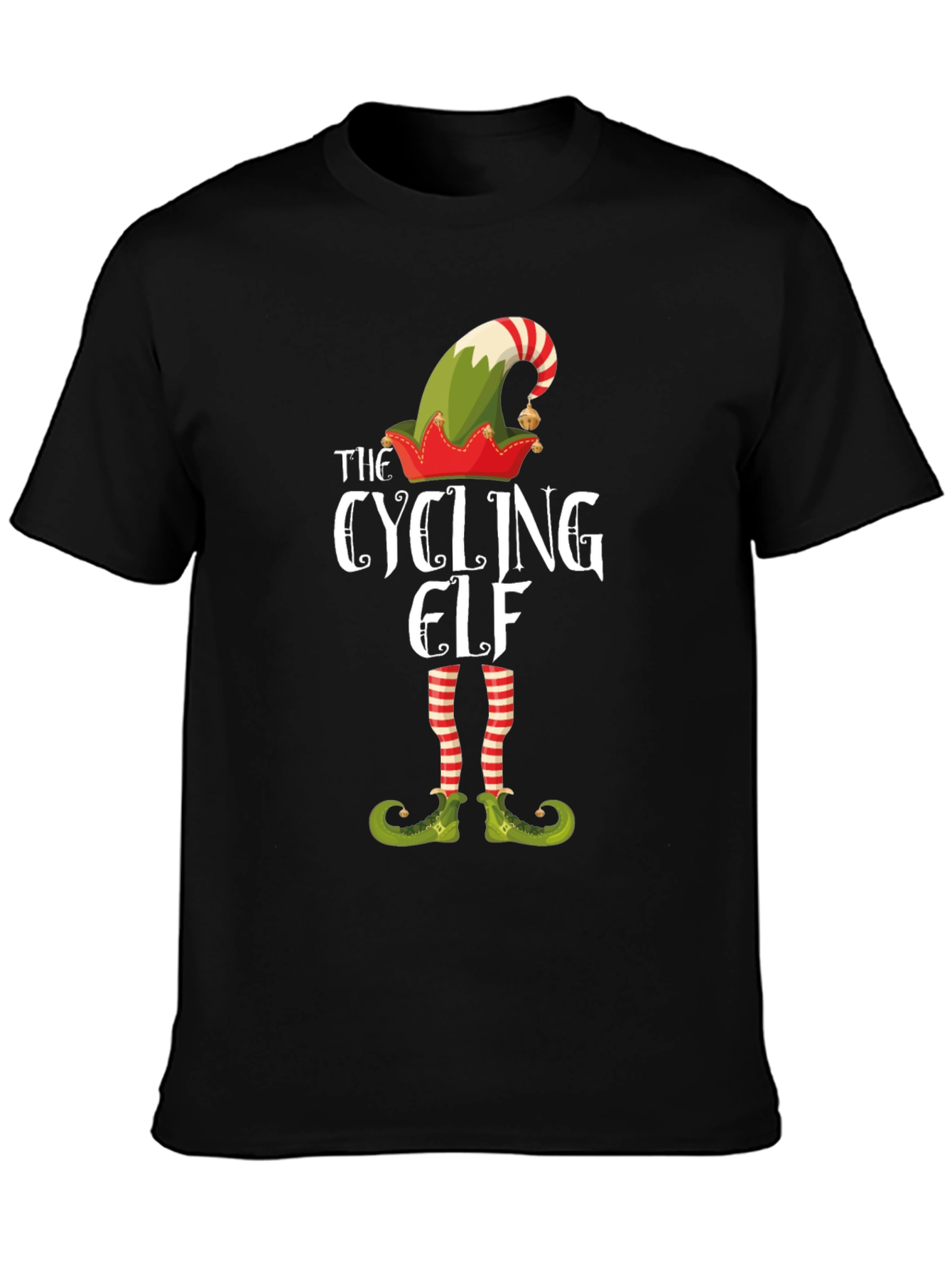 The Cycling Elf T-Shirt - Holiday Festive Tee