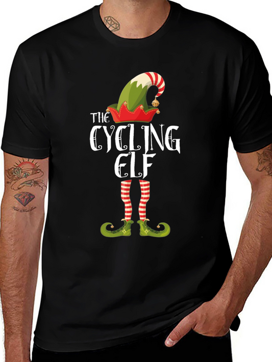 The Cycling Elf T-Shirt - Holiday Festive Tee