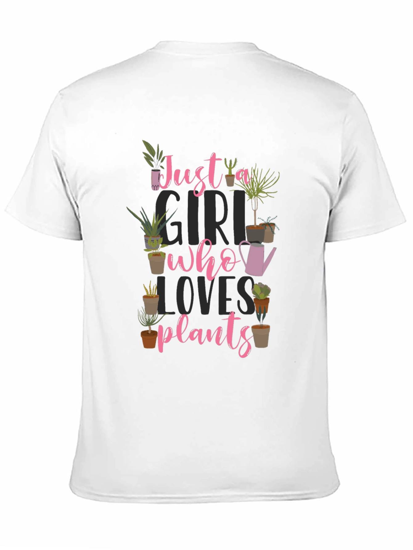 Just a Girl Who Loves Plants Black T-Shirt