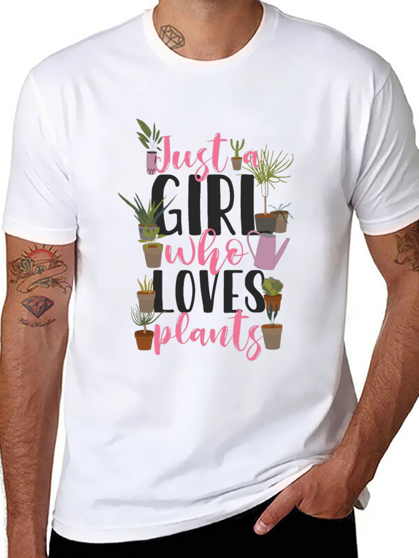 Just a Girl Who Loves Plants Black T-Shirt