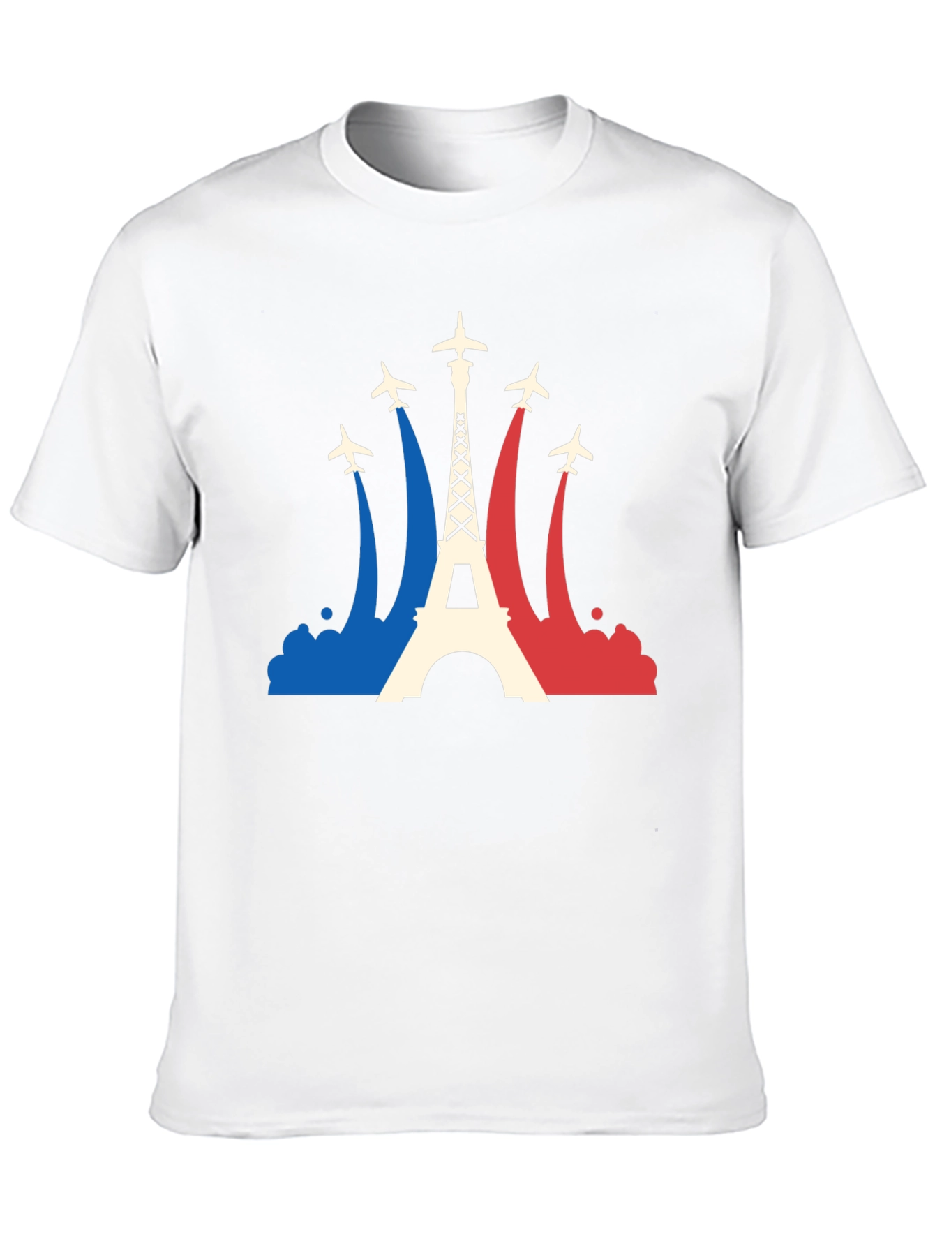 Paris Eiffel Tower Airplane T-Shirt - France Travel Tee