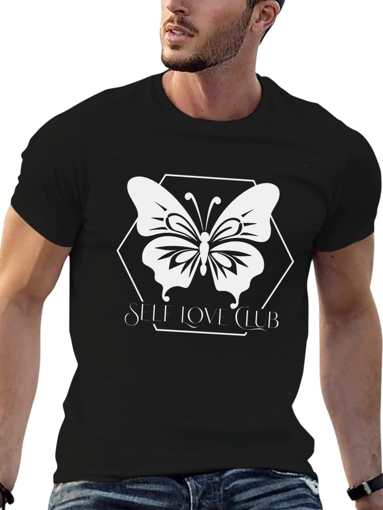 Self Love Club Butterfly Graphic Tee - Black